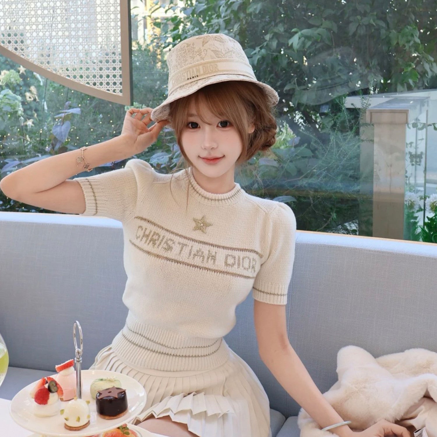 Women's Wool Blend Knit Short Sleeve Top Round Neck Fashion Temperament Short T-Shirt Knitwear #81137