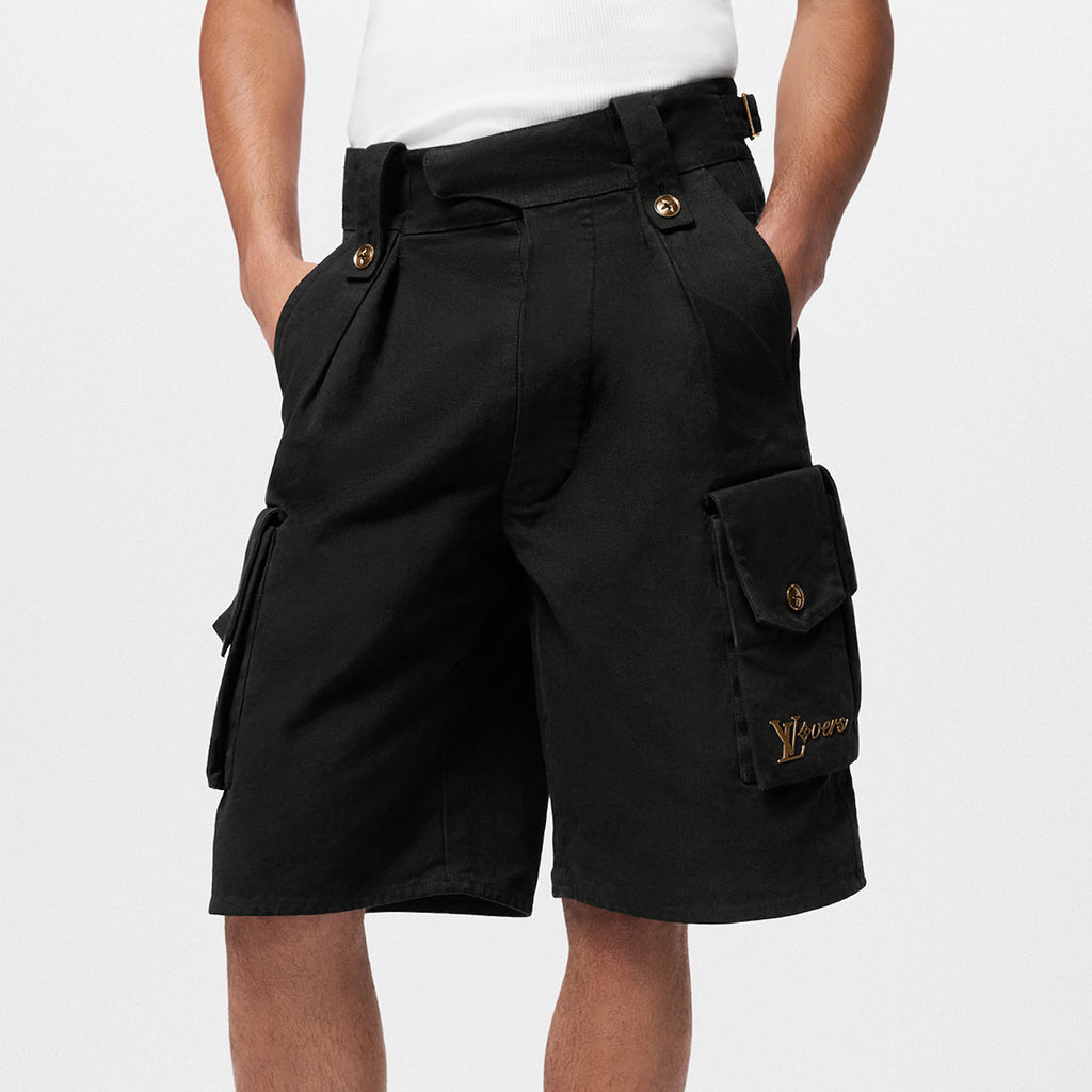 Men's Summer Black Logo Letter Loose 5 Points Short Pants #98875