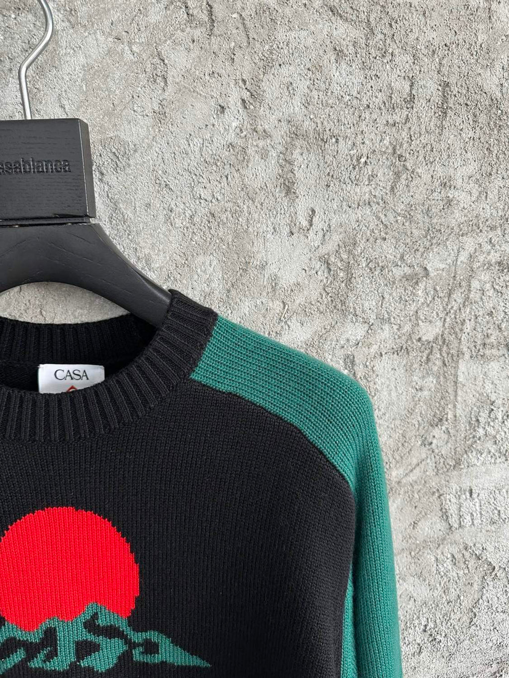 Men's Fall/winter Sunset Pattern Jacquard Knit Sweater Fashionable Crew Neck Long Sleeve Pullover #193334