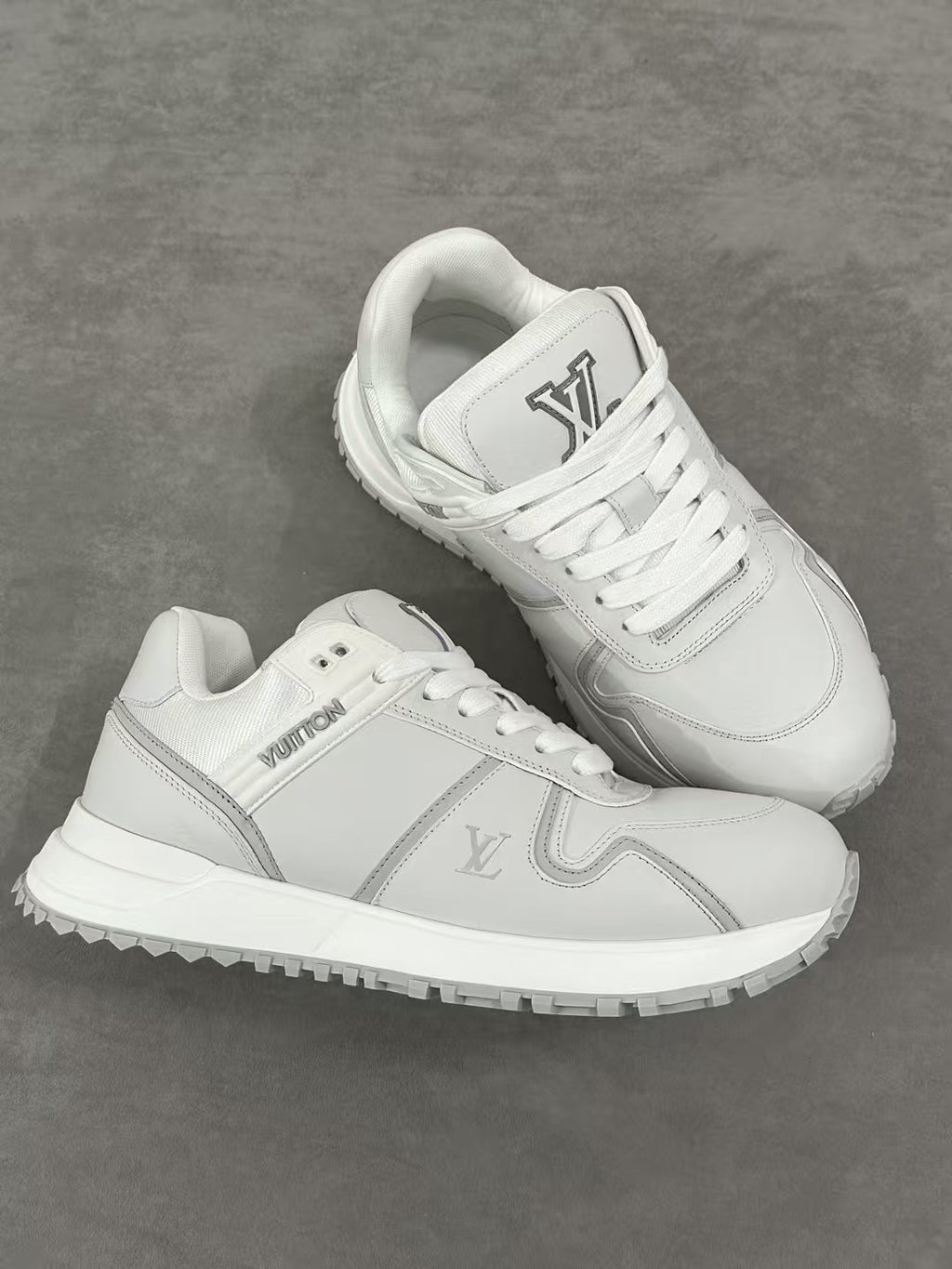 Run Away Maxi Men's Solid Colour Leather Low-Top Lace-Up Sneakers Shoes #77817