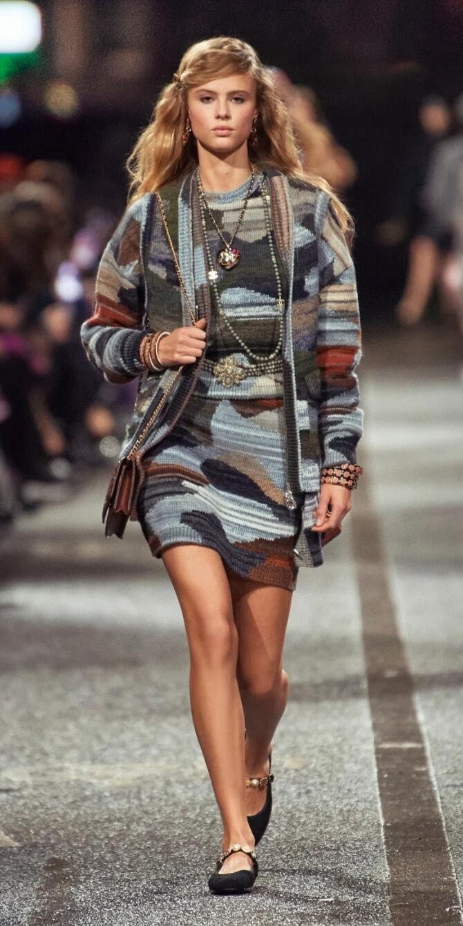 Women's Spring. Autumn And Winter Camouflage Wool Cashmere Round Neck Pullover Long Sleeve Sweater Ngvp #9574