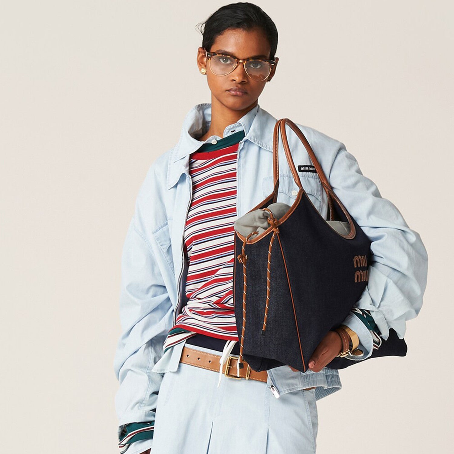 Women's Men's Light Blue Vintage Aged Washed Thin Denim Jacket Lapel Logo Pattern Zipper Shirt Jeans  #71376