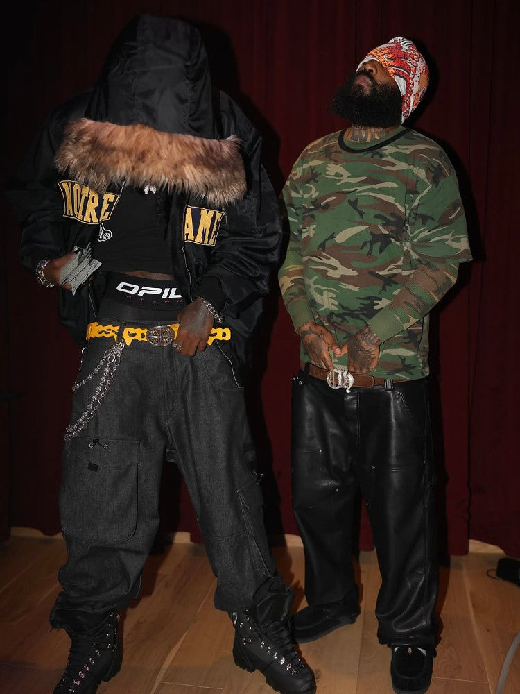 Opium Yvl Style Men's Playboicarti Webbing Cotton Elastic Breathable Long High Waisted Boxer Briefs Underpants Ngvp #1696