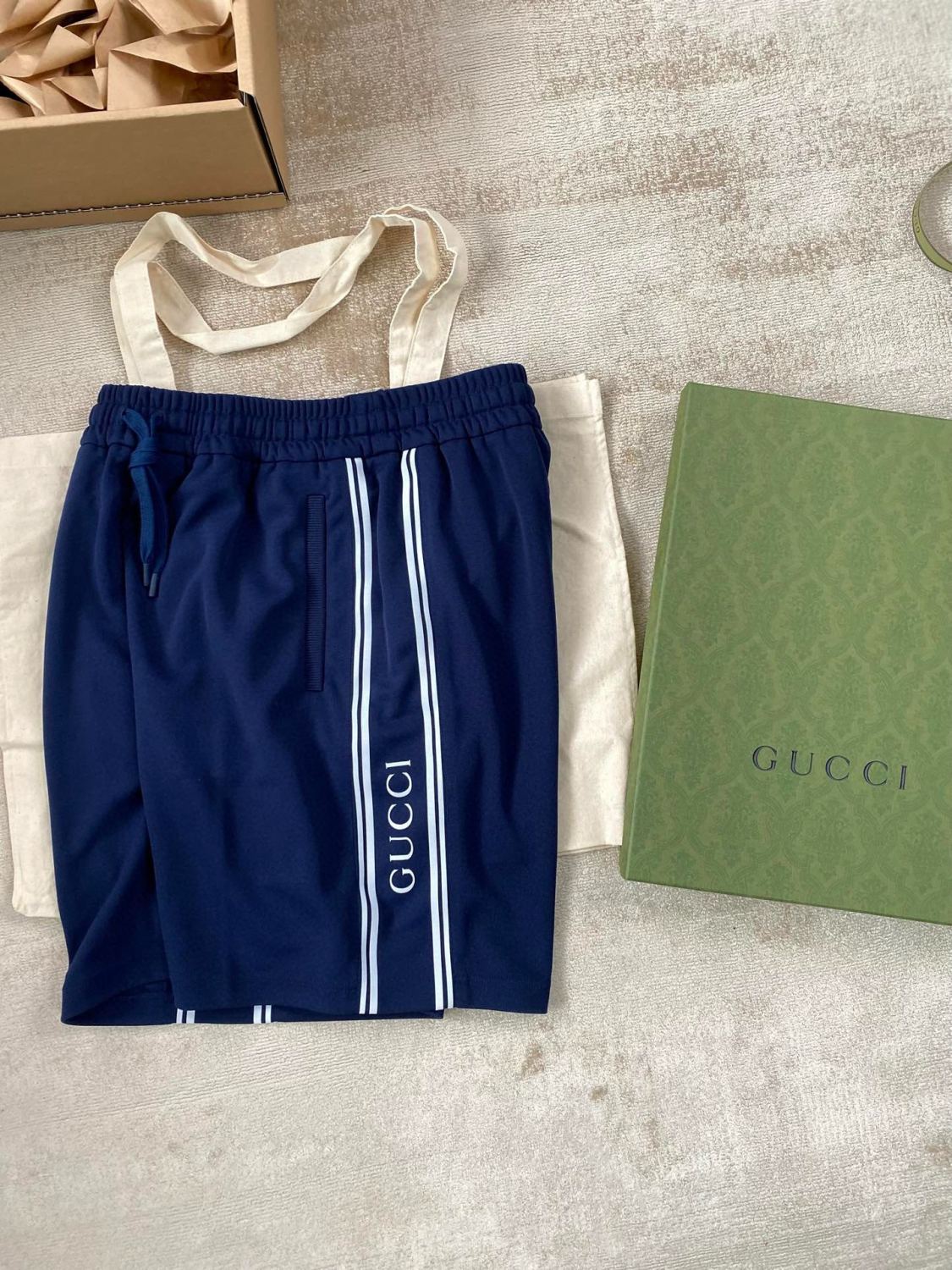 Men's Summer Blue Letter Printed Straight Lace Up Plain Knit Casual Shorts Pants #99611