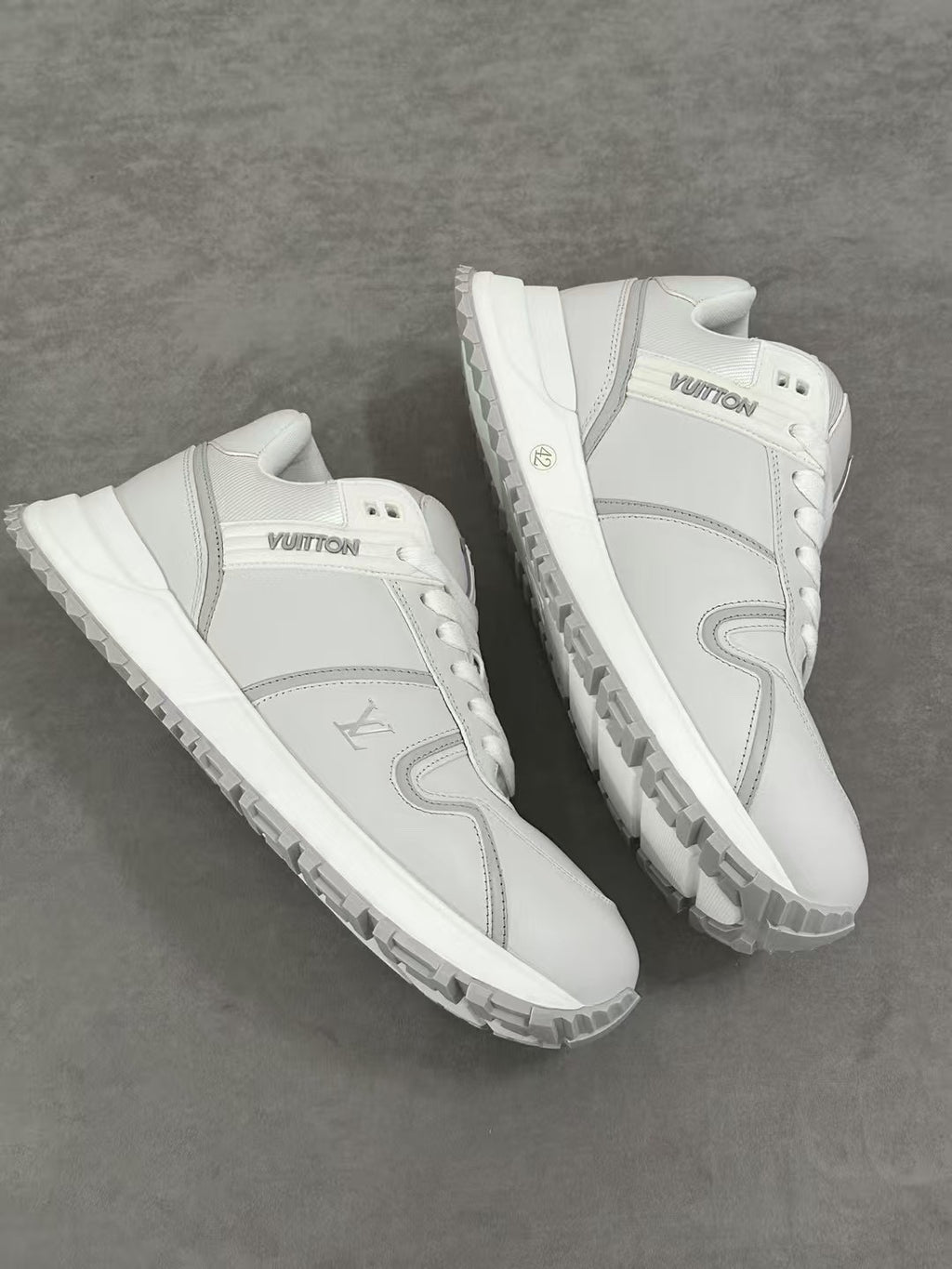 Run Away Maxi Men's Solid Colour Leather Low-Top Lace-Up Sneakers Shoes #77817