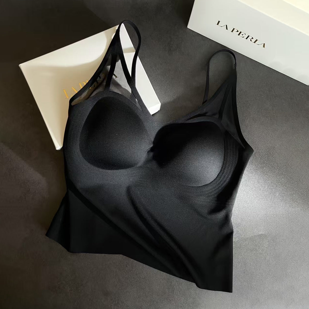 Laperla Women's Comfortable Seamless Silk Lined Bra Pads with Thin Straps  Beautiful Back Design  High-Stretch Breathable Underwear #78499