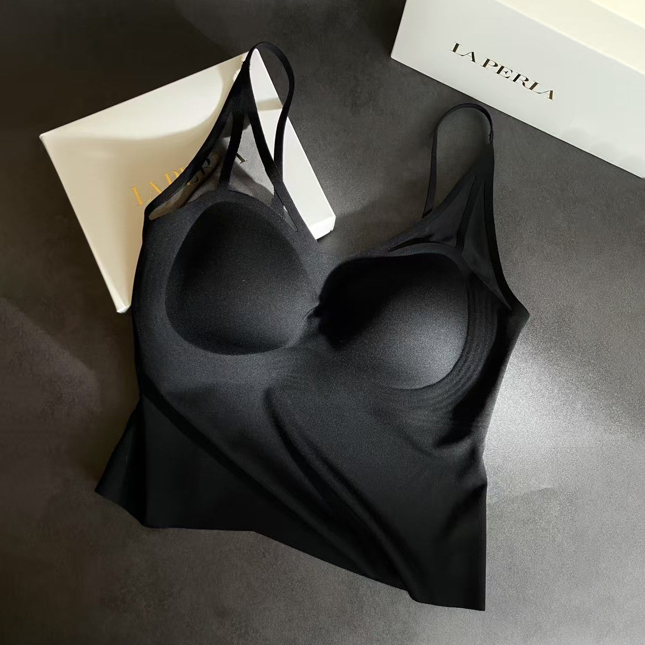 Laperla Women's Comfortable Seamless Silk Lined Bra Pads with Thin Straps  Beautiful Back Design  High-Stretch Breathable Underwear #78499