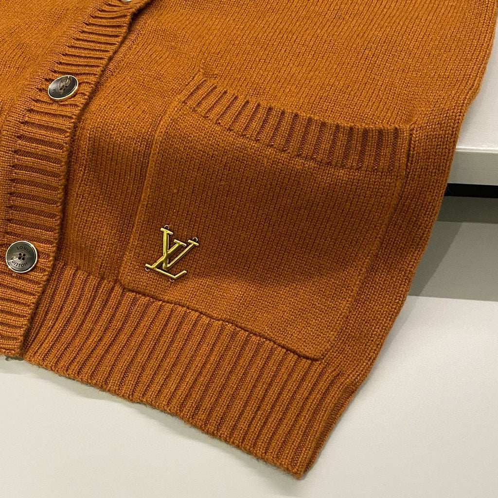 Men's And Women's Spring And Fall Solid Color V-neck Cashmere Blend Single Breasted Long Sleeved Knit Cardigan Jacket #74711