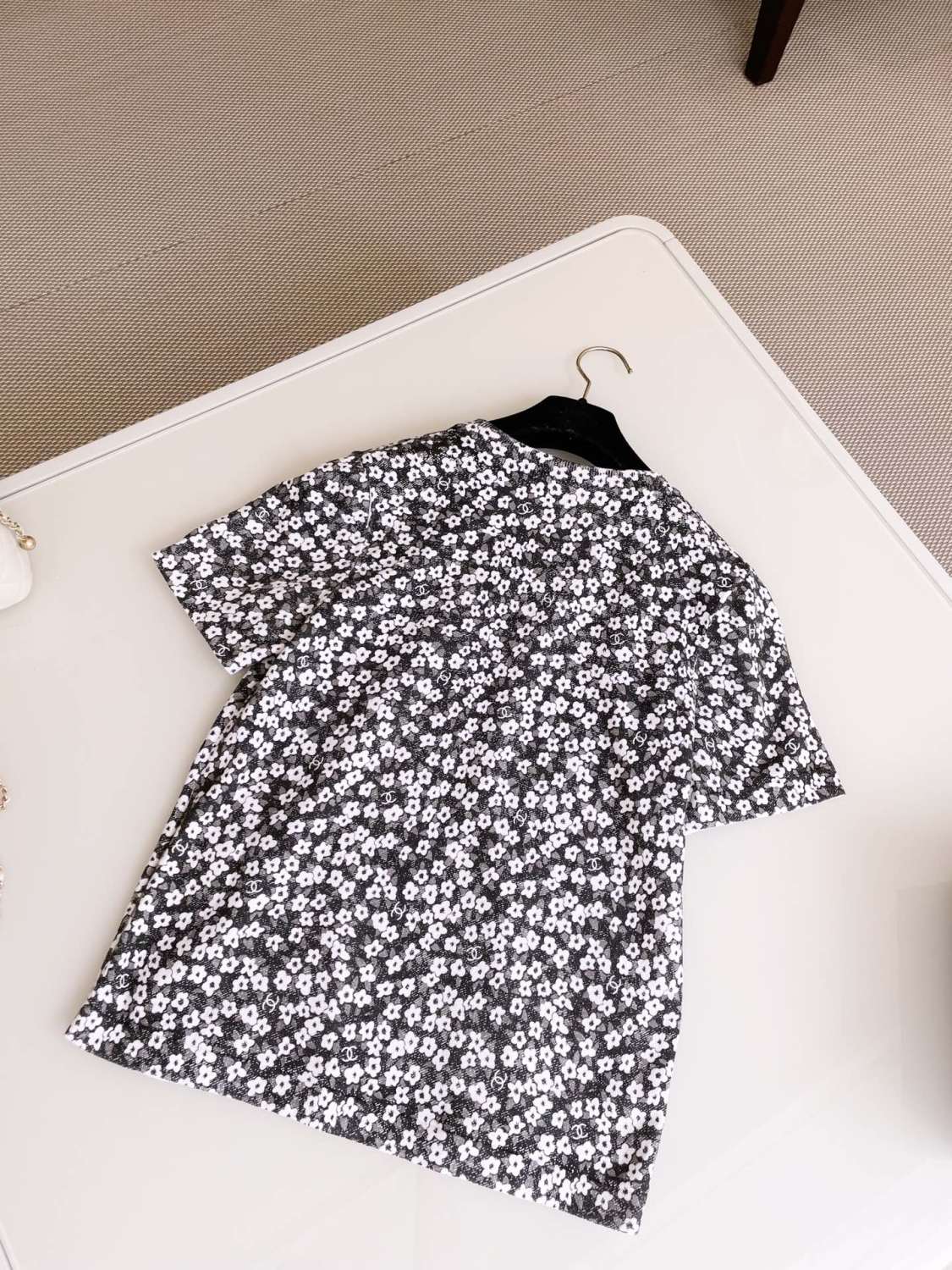 Women's Summer Floral Print Round Neck Short Sleeve Cotton Pullover T-Shirt Ngvp #9451