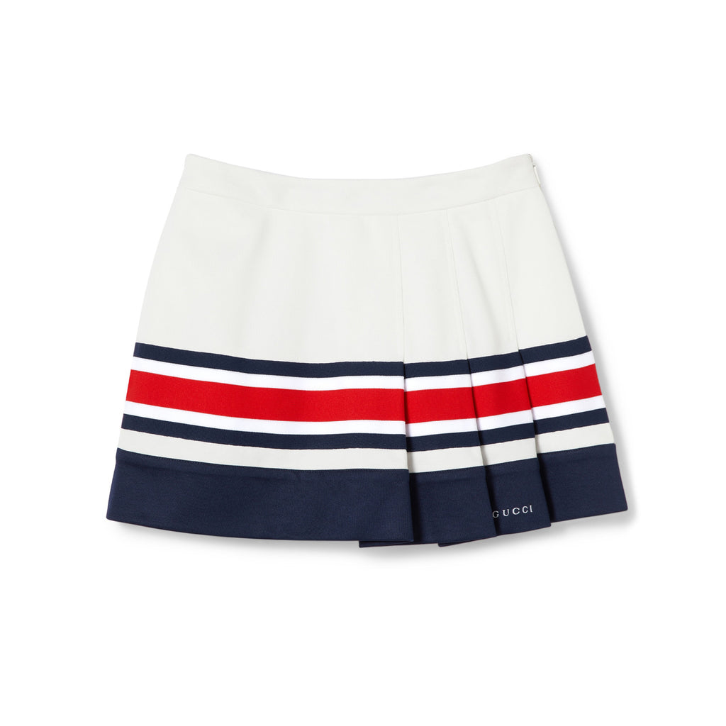 Women's Spring And Summer Fashion Casual Logo Embroidery Red And Blue Stripes College Style Zipper Pleated Skirt Pants Shorts #71374