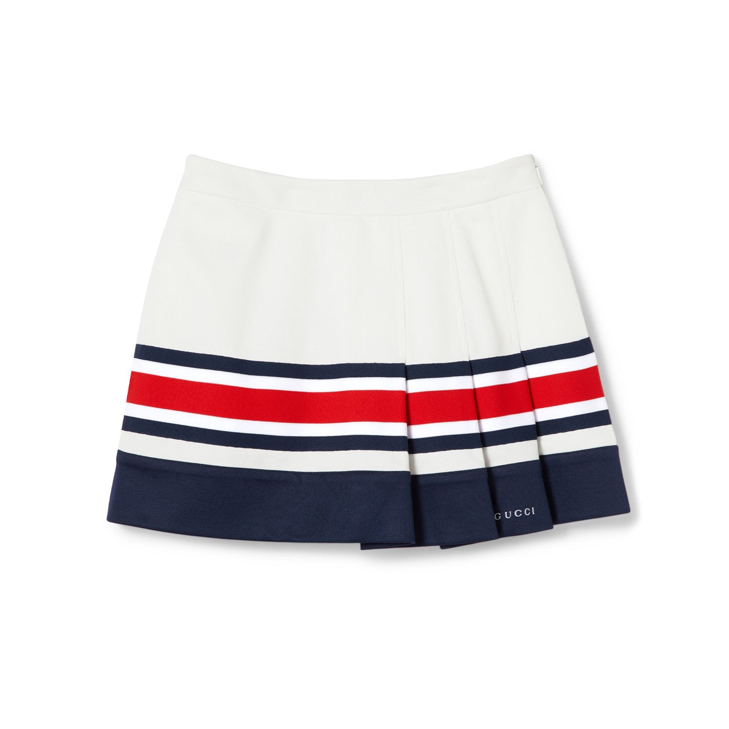Women's Spring And Summer Fashion Casual Logo Embroidery Red And Blue Stripes College Style Zipper Pleated Skirt Pants Shorts #71374