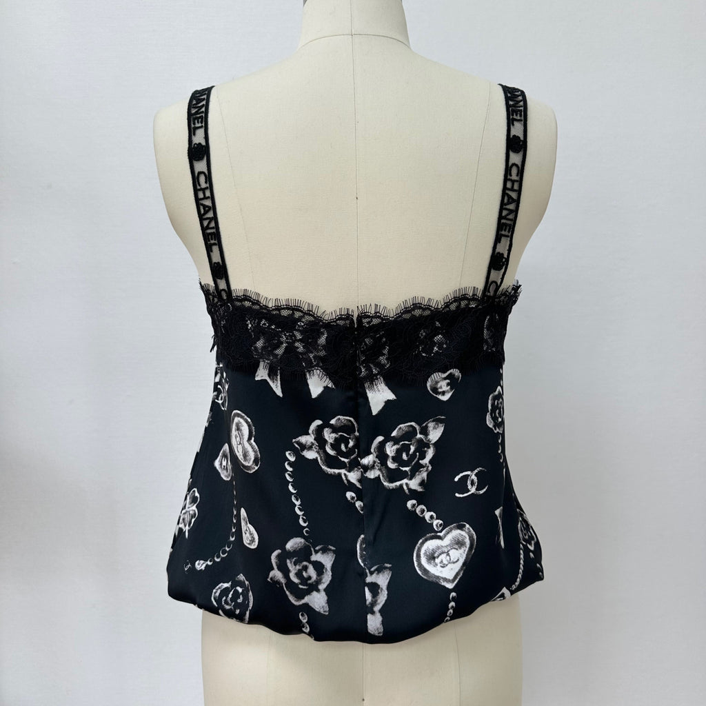 Women's Summer Fashion Casual Silk Print Patchwork Lace Letter Embroidery Sleeveless Tank Top Vest #78694