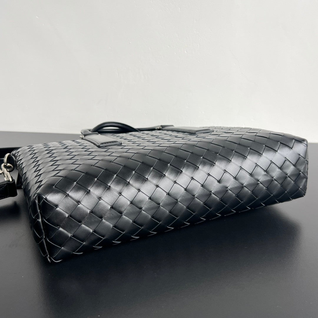 BV Intrecciato Men's Solid Color Adjustable Detachable Shoulder Strap Woven Calfskin Briefcase Handbag Bag Bags #77518