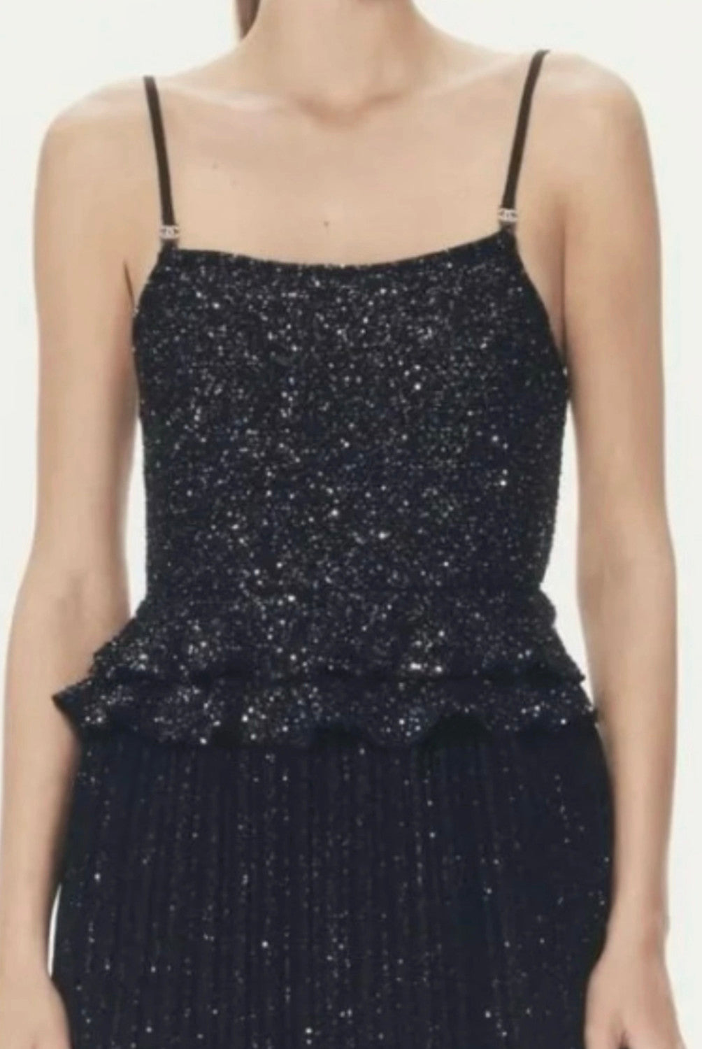 Women's Spring/Summer Sequins Lace Solid Color Casual Camisole Vest Ngvp #1397