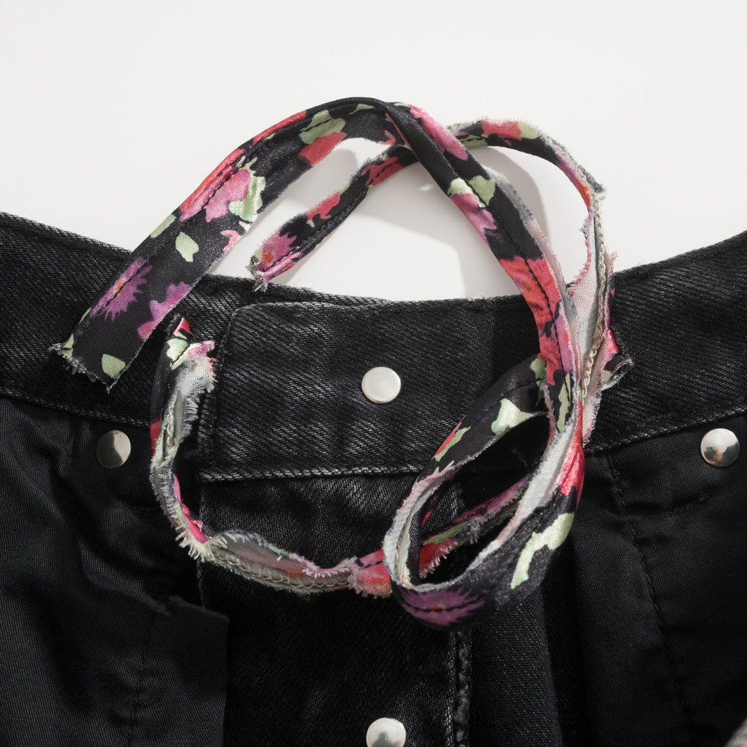 BLCG 2025ss Men's Loose Fit Waxed Denim Jeans Long Pants Trousers #82551A