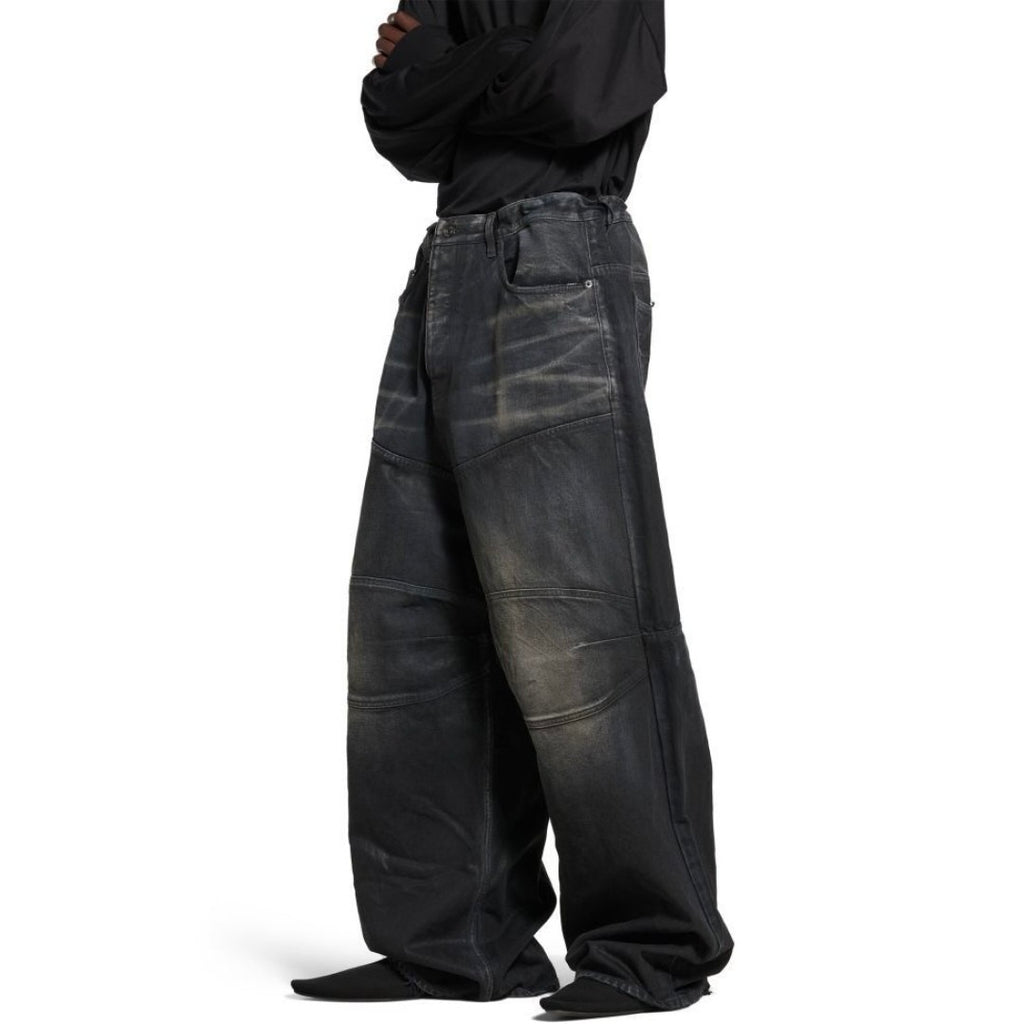 BLCG 2025ss Men's Loose Fit Waxed Denim Jeans Long Pants Trousers #82551A
