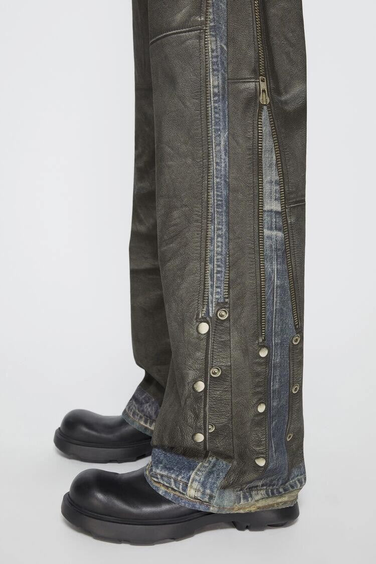 Men's Women's Four Seasons Fashion Solid Color Button Printed Loose Denim Wide Leg Pants Ngvp #8516