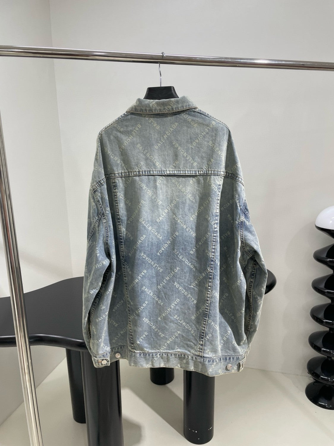 Women's Spring and Autumn Letter Logo Printed Single Breasted Long Sleeve Denim Jacket Jeans Pants Suit Set #73524