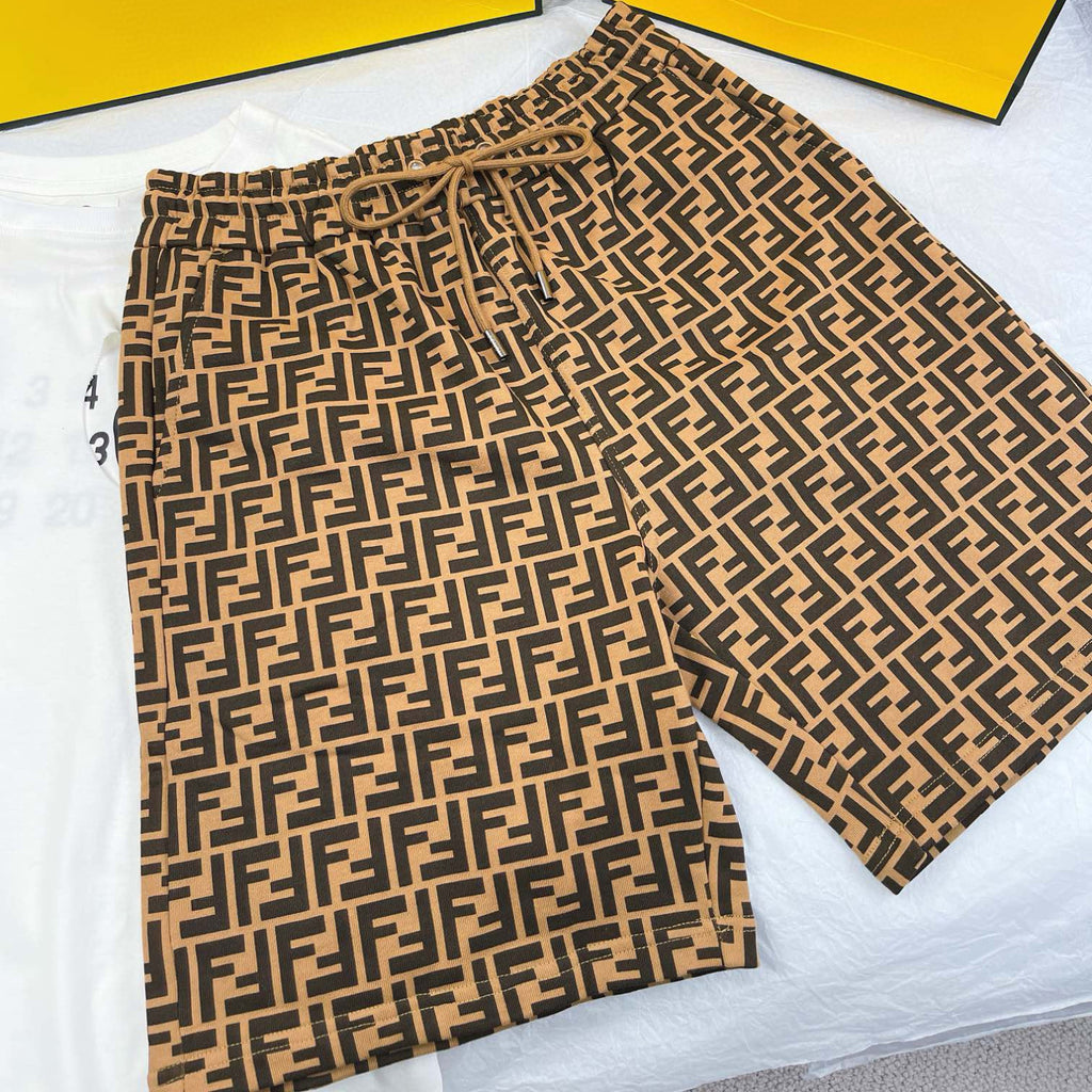 Men's Summer Solid Colour Letter Logo Print Drawstring Straight Casual Short Pants #99348
