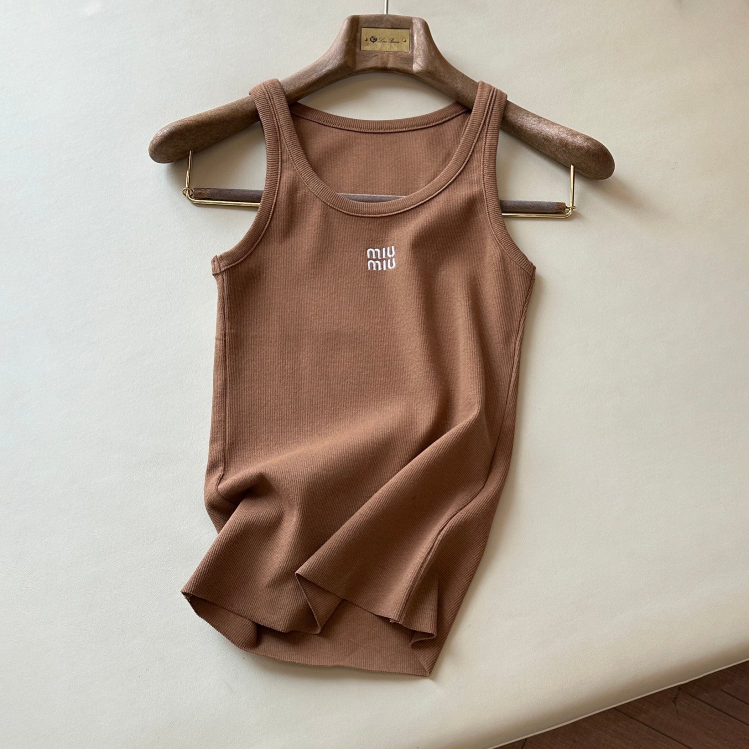 Women's Summer Solid Color Letter Print Round Neck Sleeveless Tank Top Vest #76684