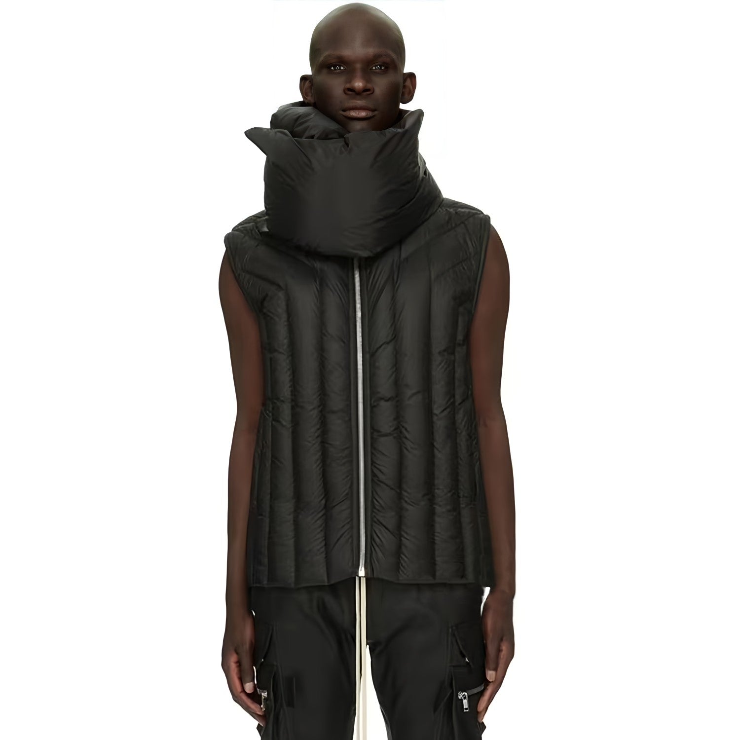 Men's And Women's Fall And Winter Quilted Design Down Jacket Bib Undershirt Jacket Zipper Black Trend Vest Jacket Ngvp #2612