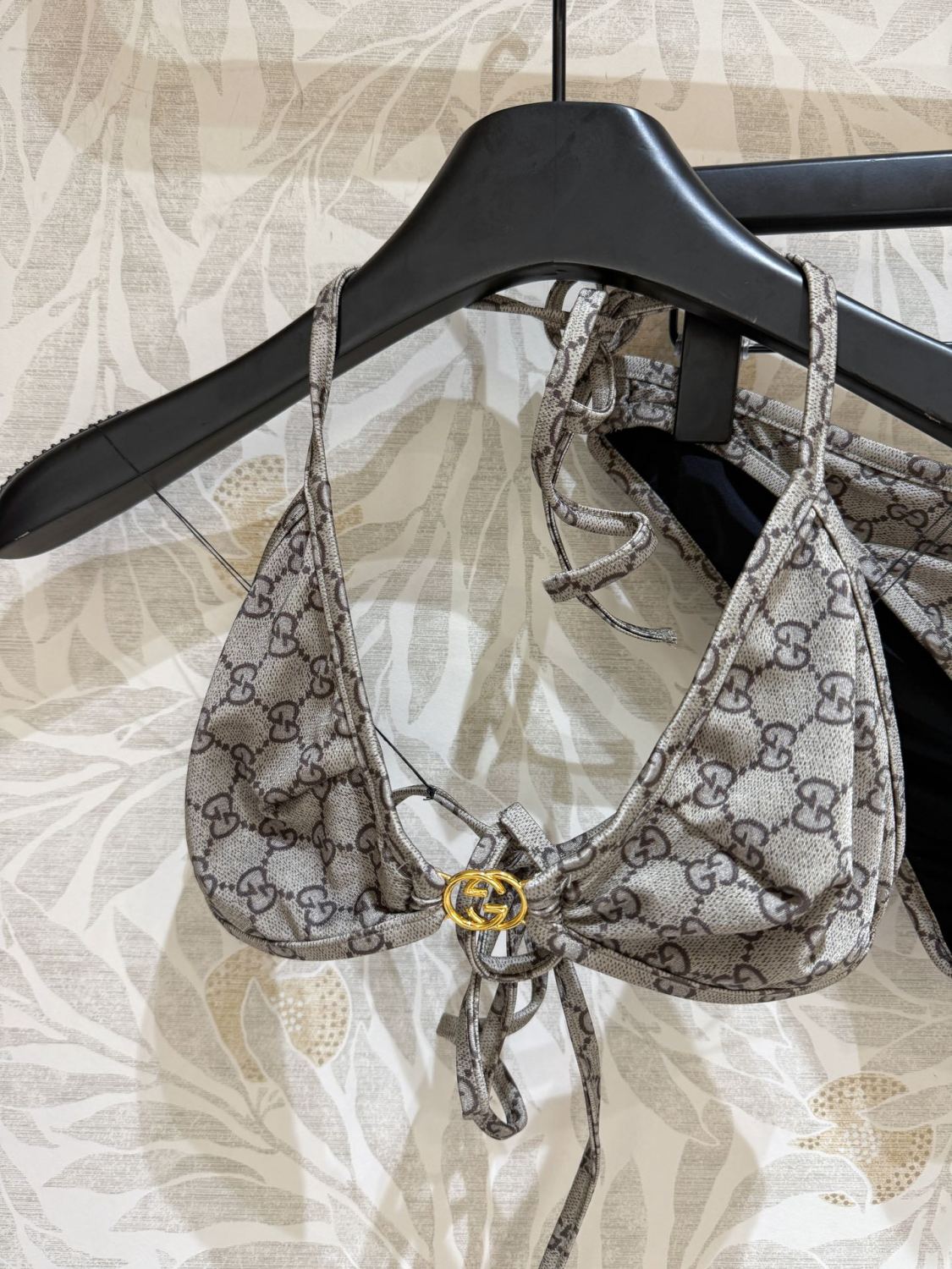 Women's Summer Logo Print Solid Color Stretch Knit Bikini Swimsuit Set Suit #74218