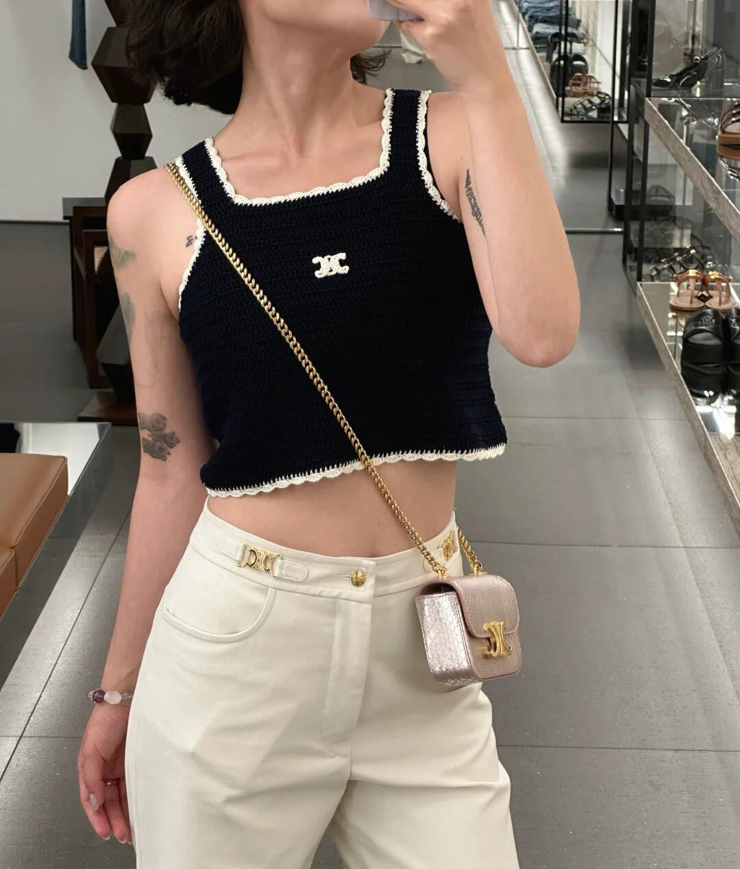 Women's Summer Fashion Casual Square Neck Sleeveless Handmade Crochet Vest #79293