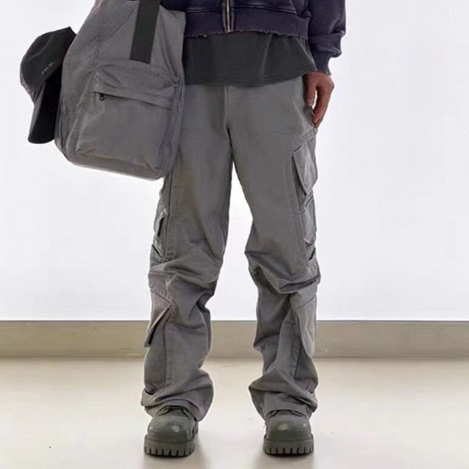 Far archive Men's Spring And Fall Fashion Trend Cotton Multi-pocket Retro Work Pants Straight Casual Pants Ngvp #7981