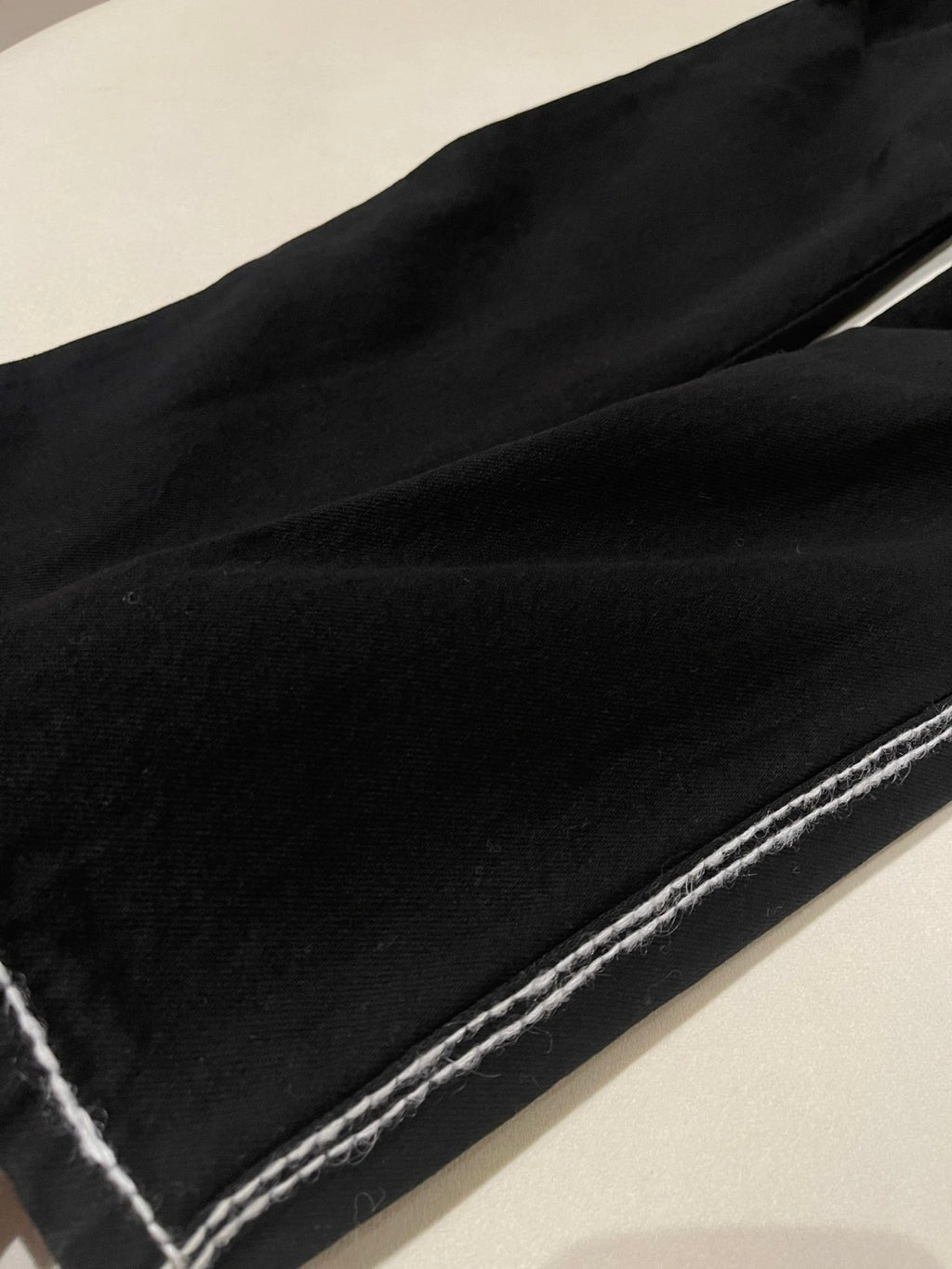 Women's Autumn and Winter Solid Color White Line Casual Jeans Pants #75569