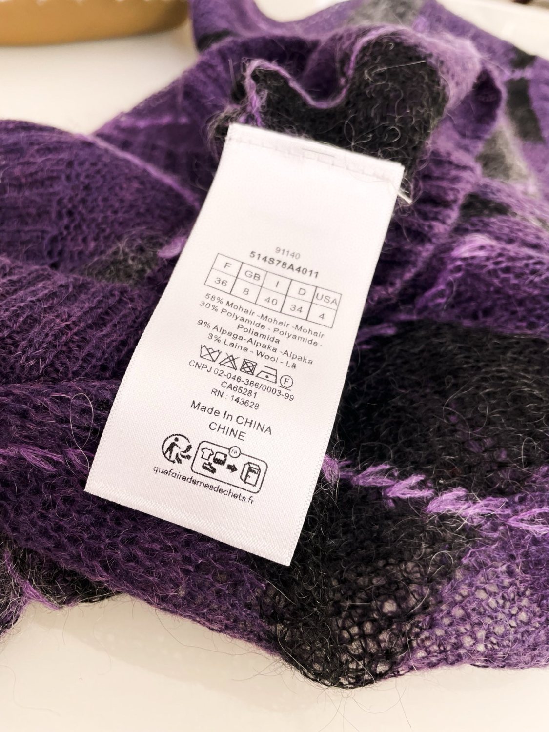 Women's Spring & Autumn Mohair Colorblocking Embroidery Round Neck Long Sleeve Fitted Knitted Sweater Ngvp 9752