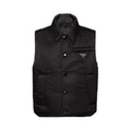 Women's Spring and Autumn Black Logo Label Sleeveless Nylon Single Breasted Vest Jacket #72332