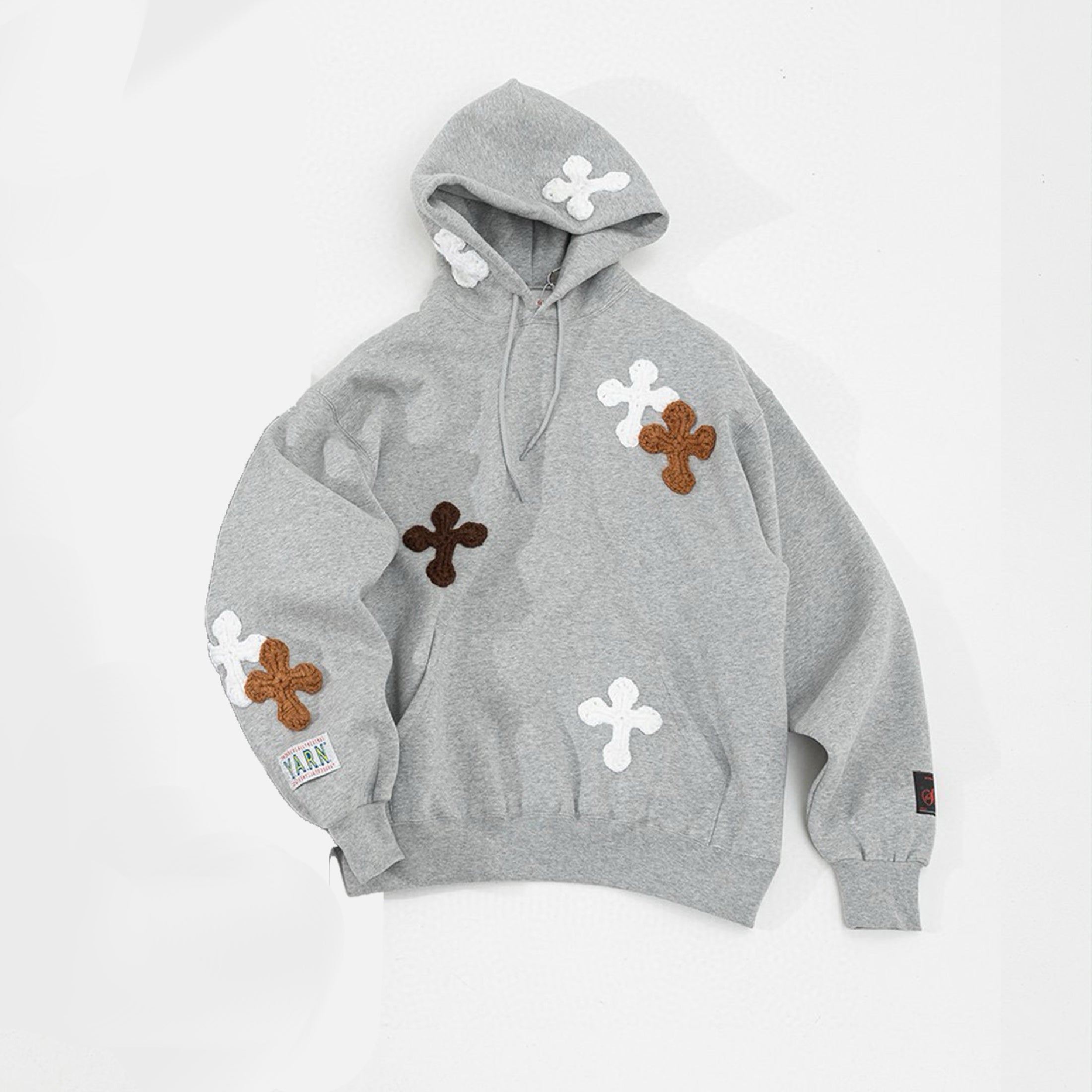 syuman Men's Women's Spring And Autumn Fashion Stereoscopic Embroidery Printing Solid Color Pullover Long Sleeve Ho Ngvp #7818