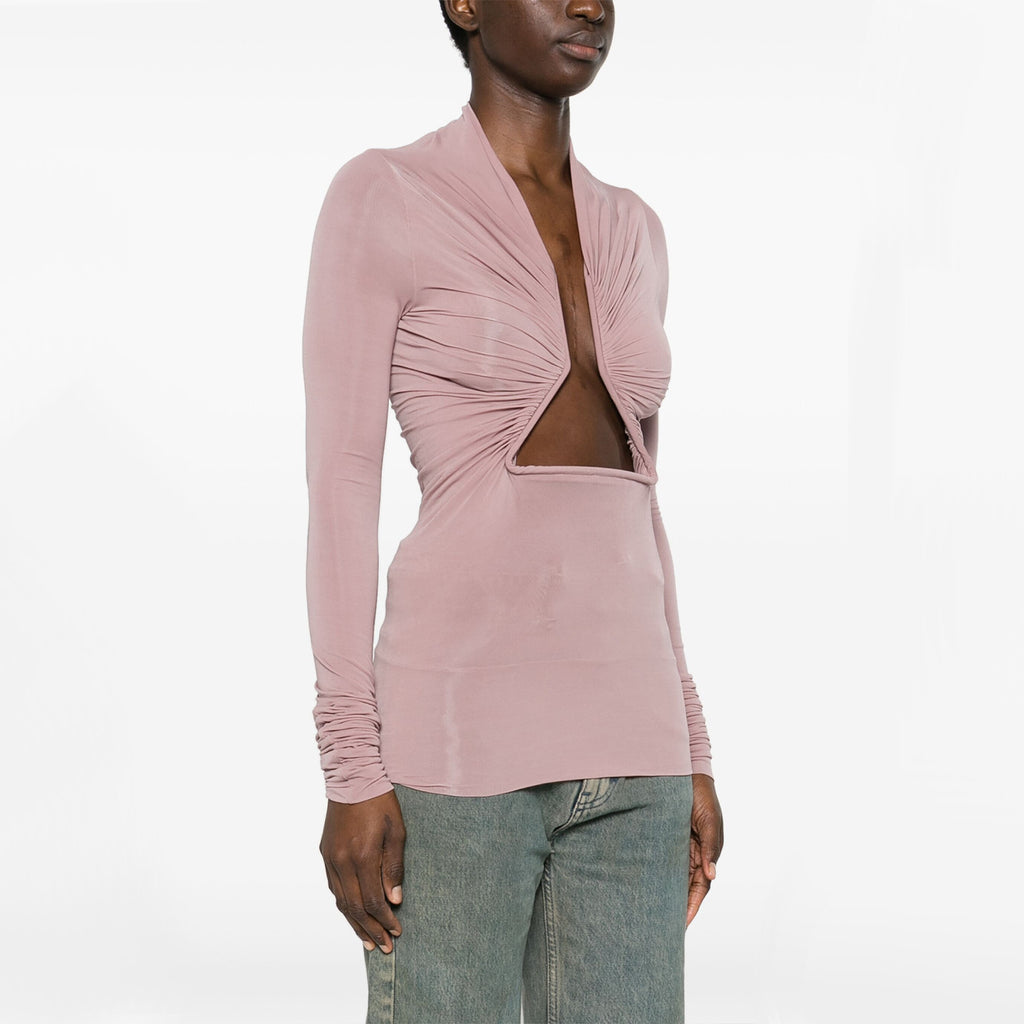 Women's Spring And Autumn Solid Color Hollow Structure Top Long Sleeve Sexy Fashion Versatile Tops Ngvp #9132