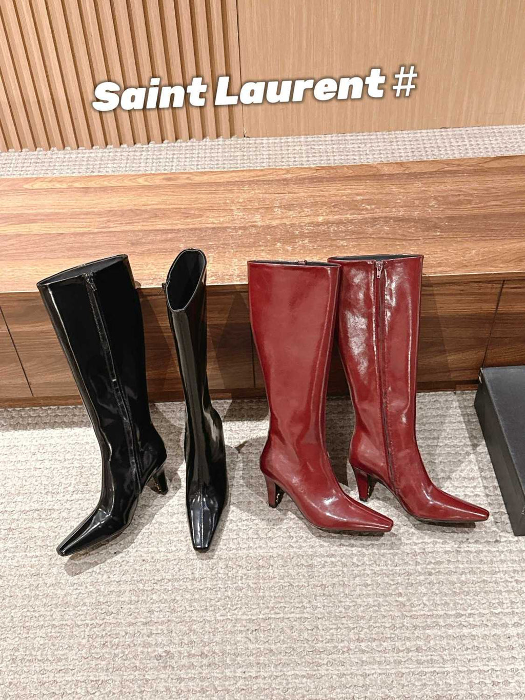 YS Women's Pointed Cat Heel Long Short Red Black Boots Fashion Temperament Elegant Sexy Zipper Short Boots Shoes Ngvp #2185