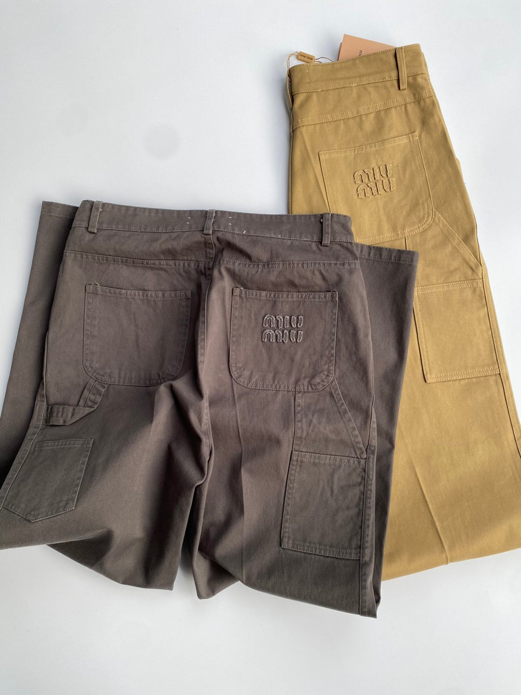 Women's Spring & Autumn Solid Color Embroidered Logo Printed Loose Straight Casual Pants #75146