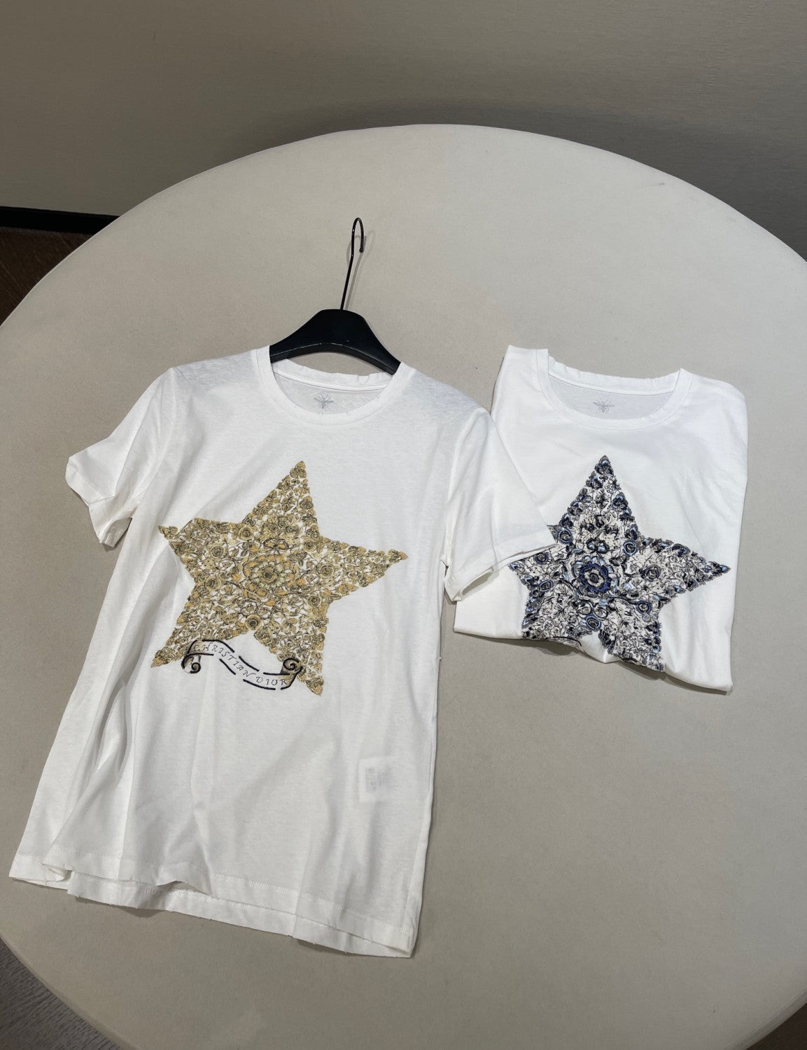 Women's Summer Solid Color Pentagram Pattern Printed Cotton Loose Short Sleeve T-Shirt #75387