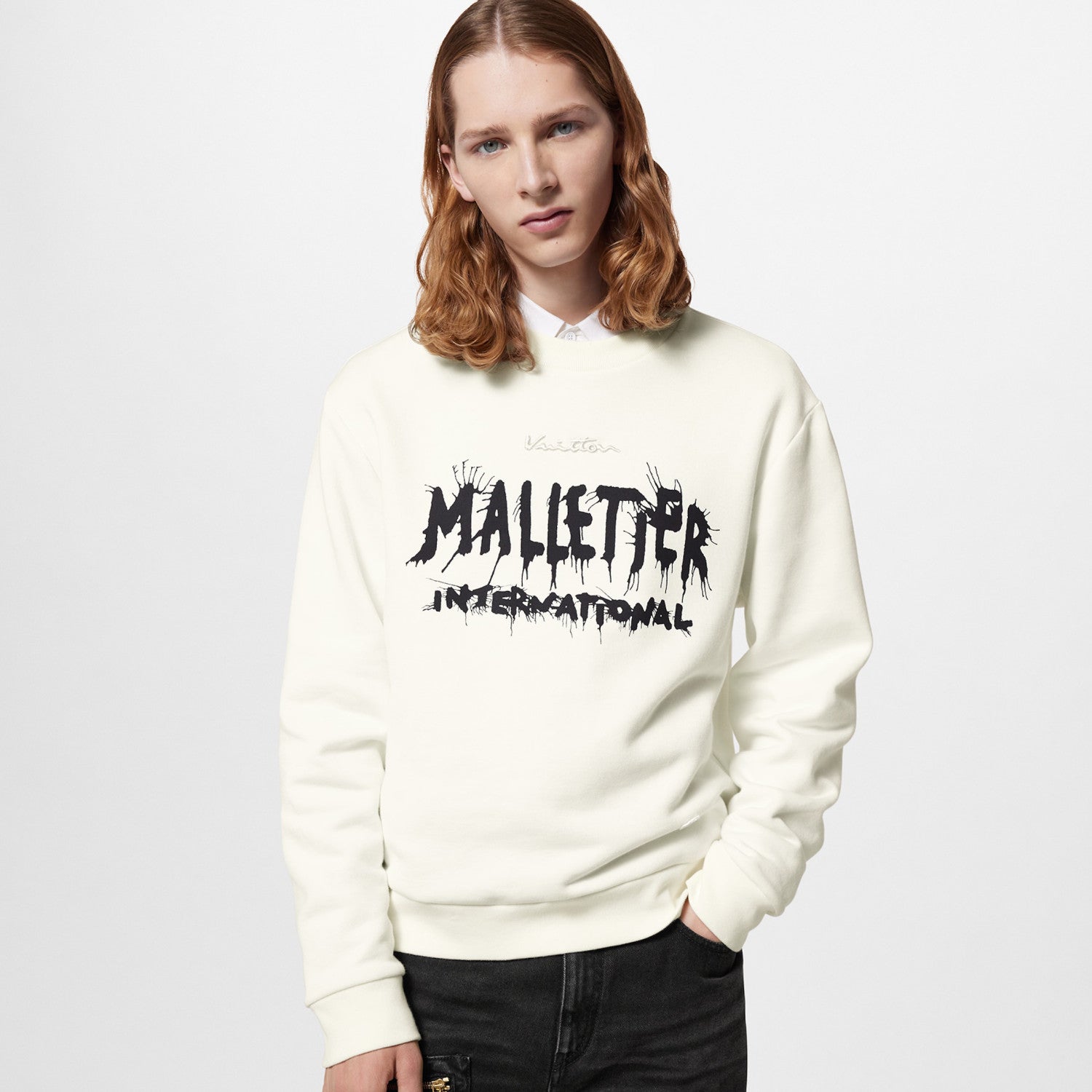 Men Women Spring Autumn Letter Printed Round Neck Long Sleeve White Sweatshirt Pullover #97889