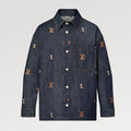 Men's Spring & Autumn Monogrammed Embroidered Single Breasted Lapel Loose Denim Jacket Style Shirt #98713
