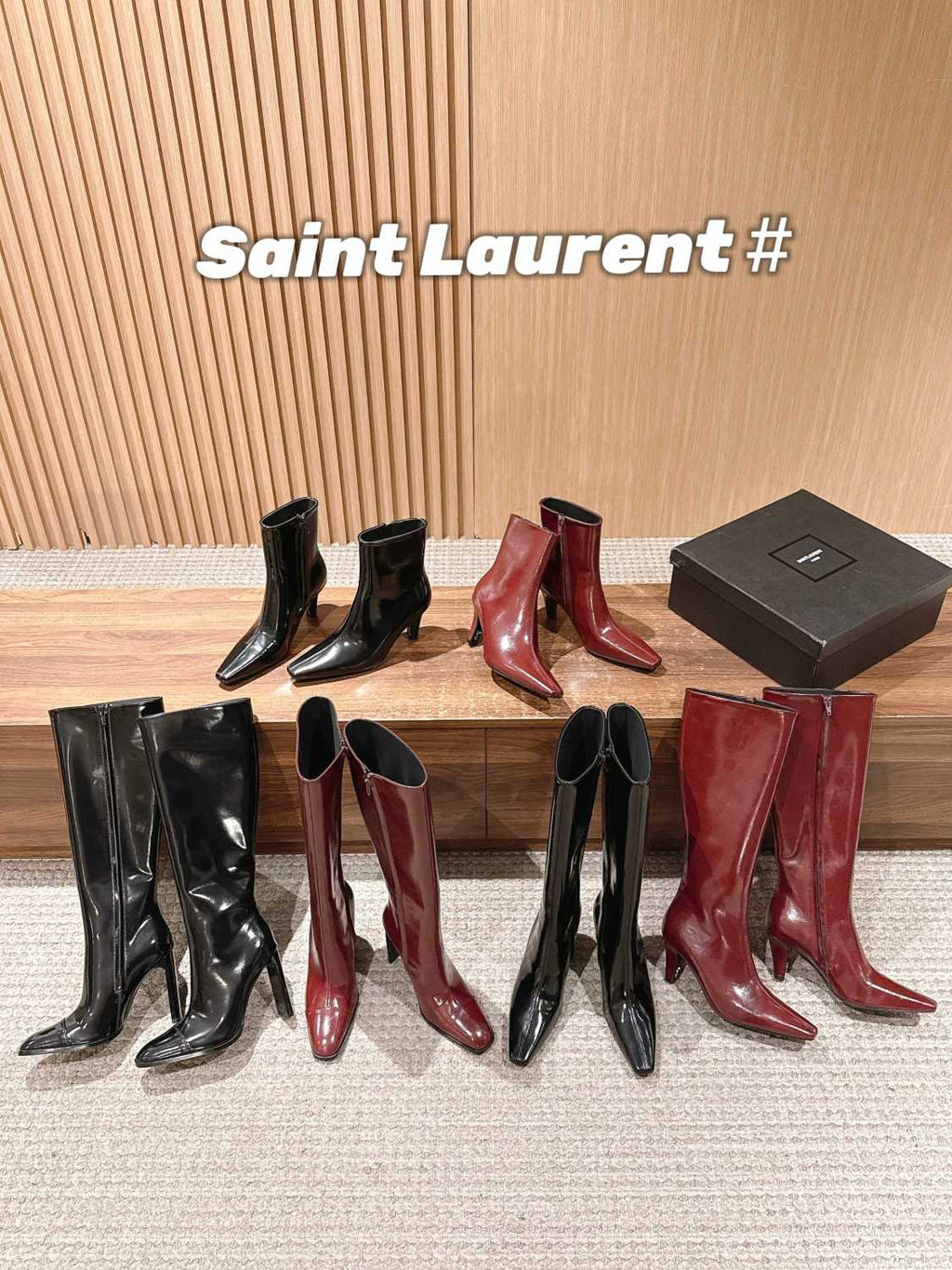 YS Women's Pointed Cat Heel Long Short Red Black Boots Fashion Temperament Elegant Sexy Zipper Short Boots Shoes Ngvp #2185