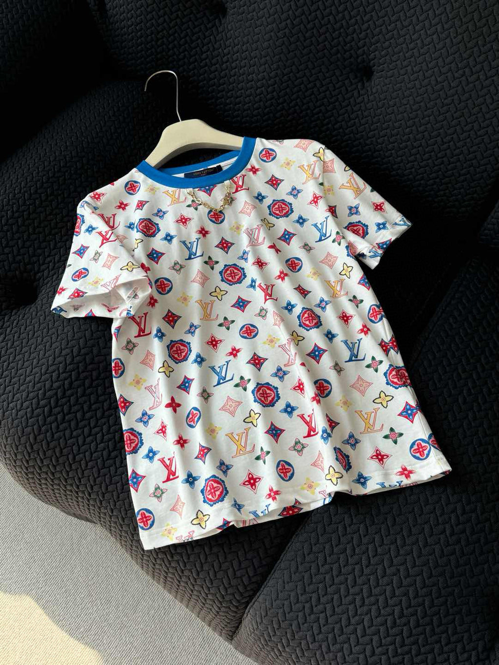 Women's Summer Logo Pattern Printed Cotton Knit Round Neck Regular Fit Short Sleeve T-Shirt #74964