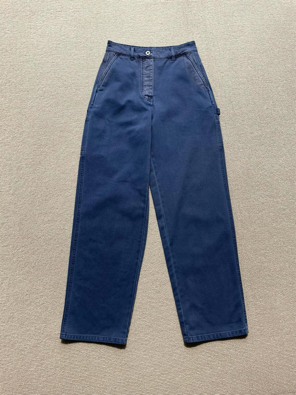 Women's Spring and Autumn Solid Color Loose Embroidered Logo Jeans Pants #75536