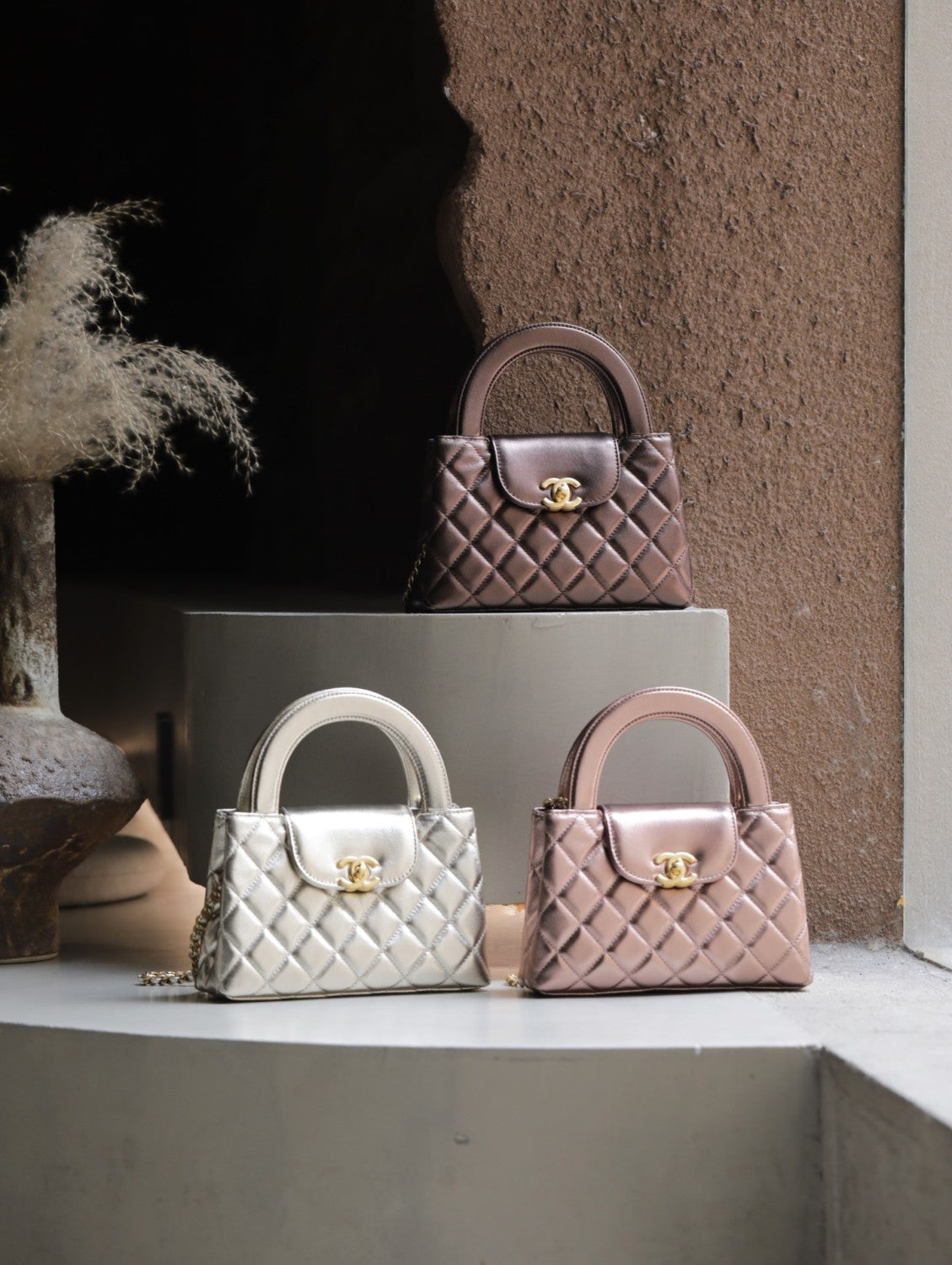 25p Century Vintage Collection Kelly Clutch With Flap Elegant Metal Chain Shoulder Bag Bgas #82165A