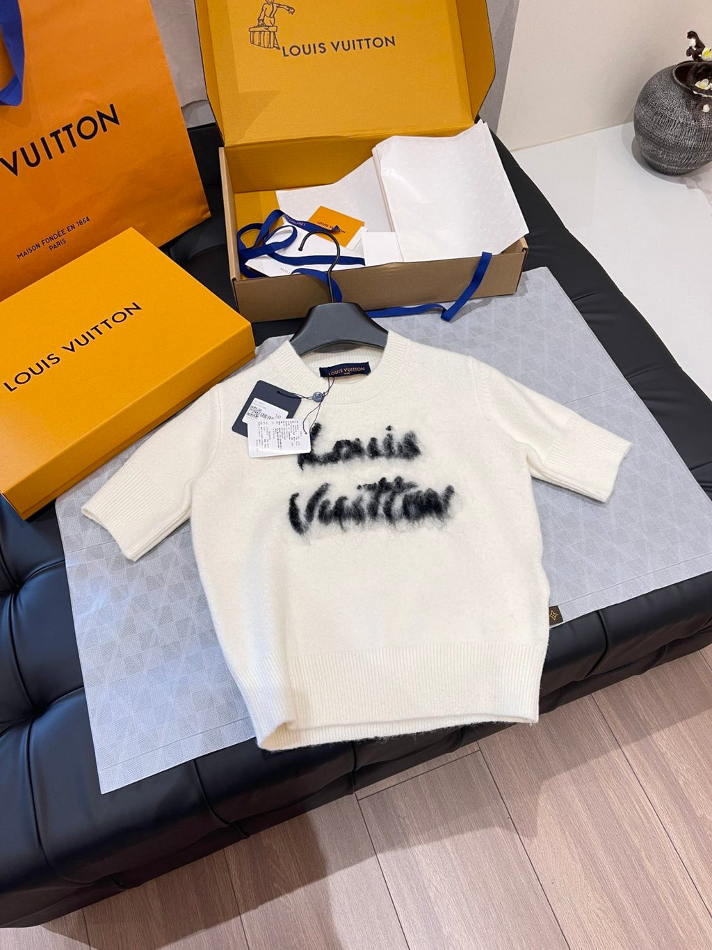 Women's Summer Round Neck Monogrammed Cashmere Short Sleeve T-shirt #73666