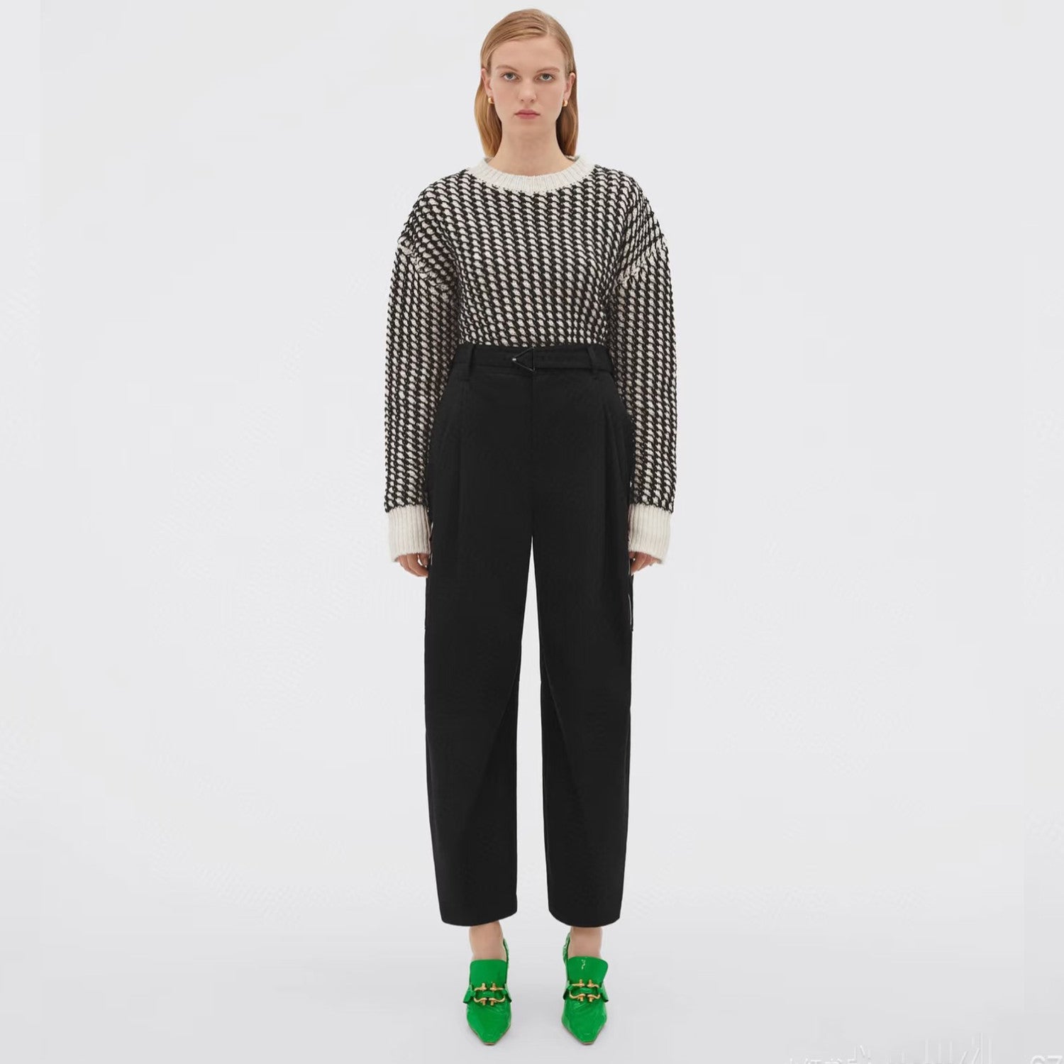 Men's Women's Fall/winter Wool Tweed Wide Leg Suit Pants With Belt Draped Cargo Casual Pants Ngvp #1644