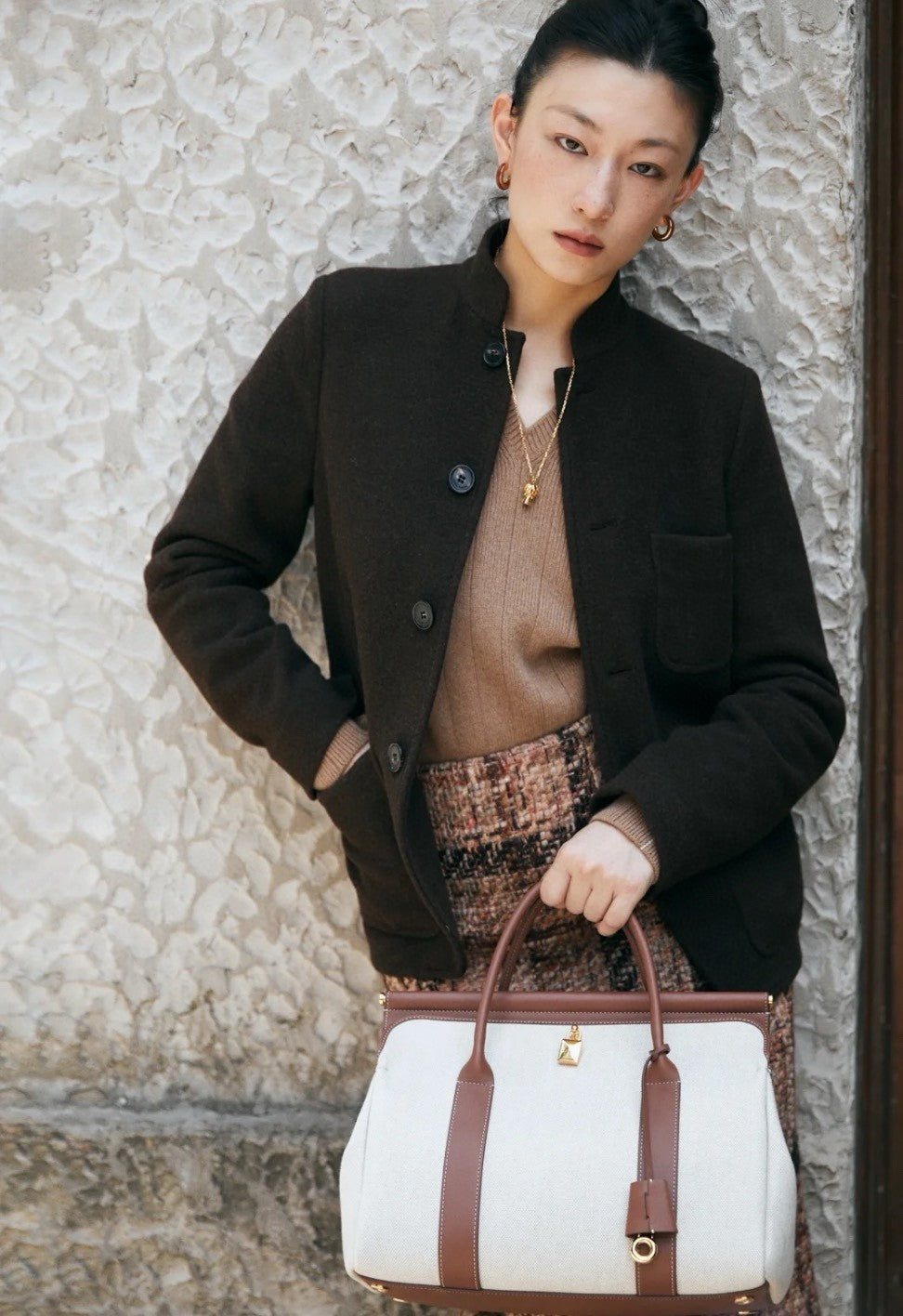 Women's Fall And Winter Retro Collar Single-breasted Wool Suit Fashion Casual Jacket  Ngvp #8944