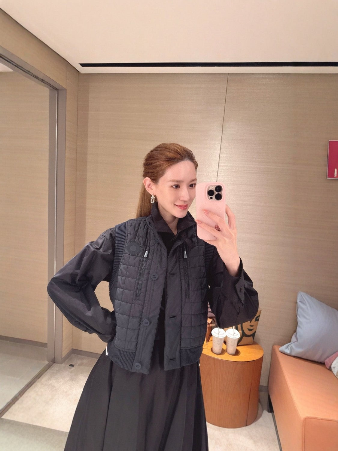 Women's Fall/Winter Stand Collar Plaid Solid-Color Cotton-Blend Sleeveless Pilot Jacket Vest Ngvp #2547