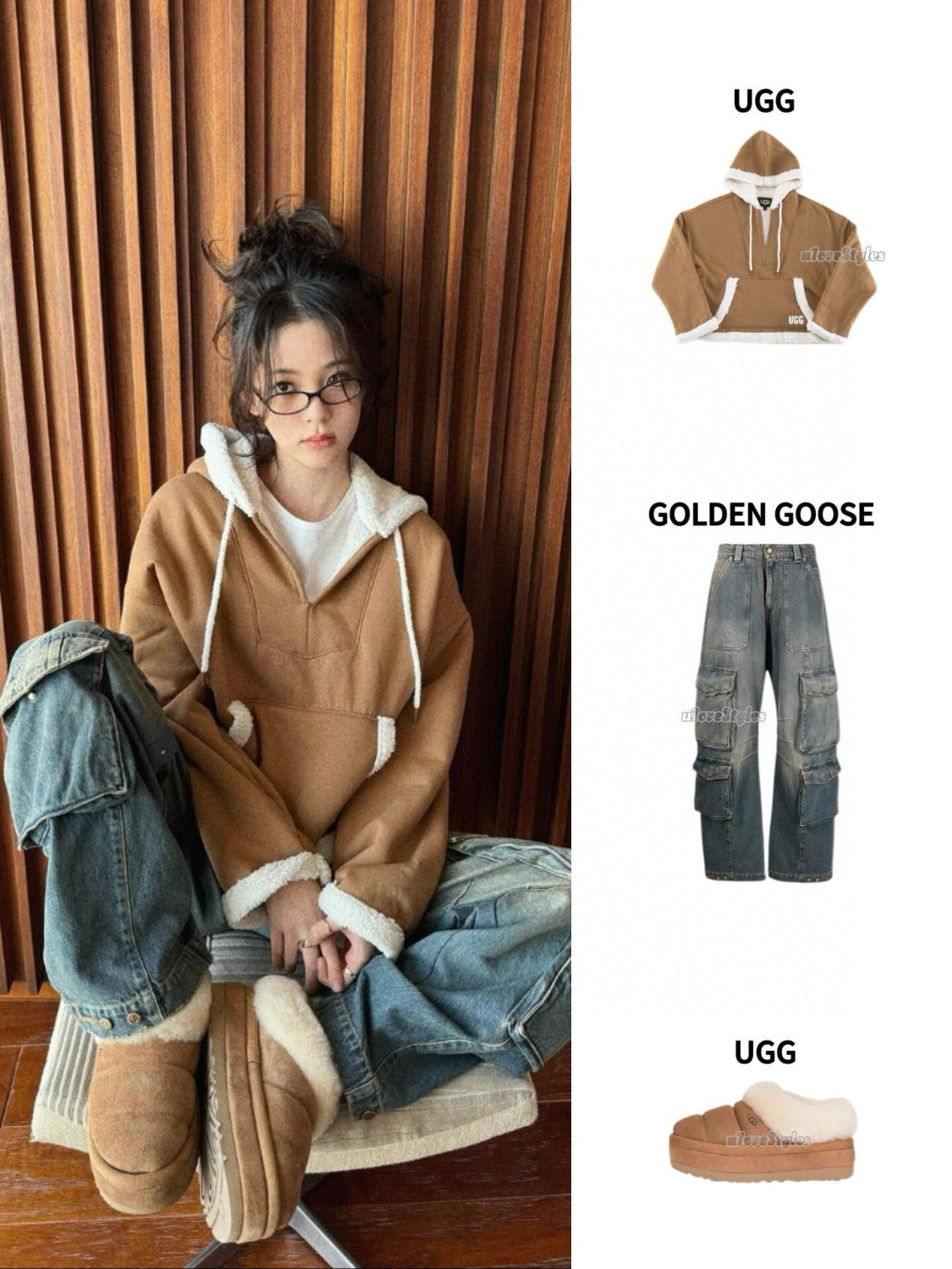 Golden Goose Women's Four-Season Loose-Fit Cotton Blend Low-Waist Zipper Work Pants Vintage Multi-Pocket Solid Color Casual Denim Pants Ngvp #2127