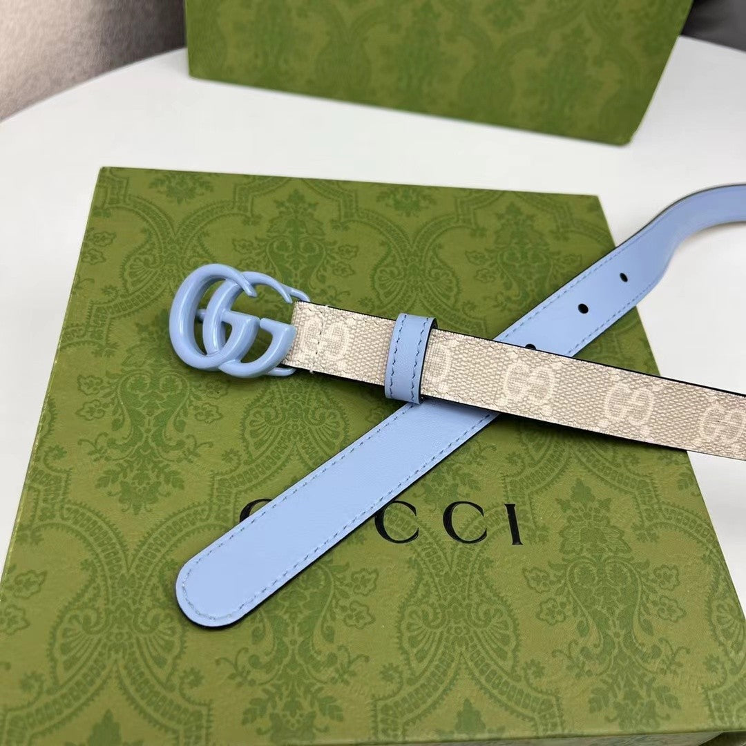 Women's GG Shape Smooth Buckle Belt  Width 4cm #97478