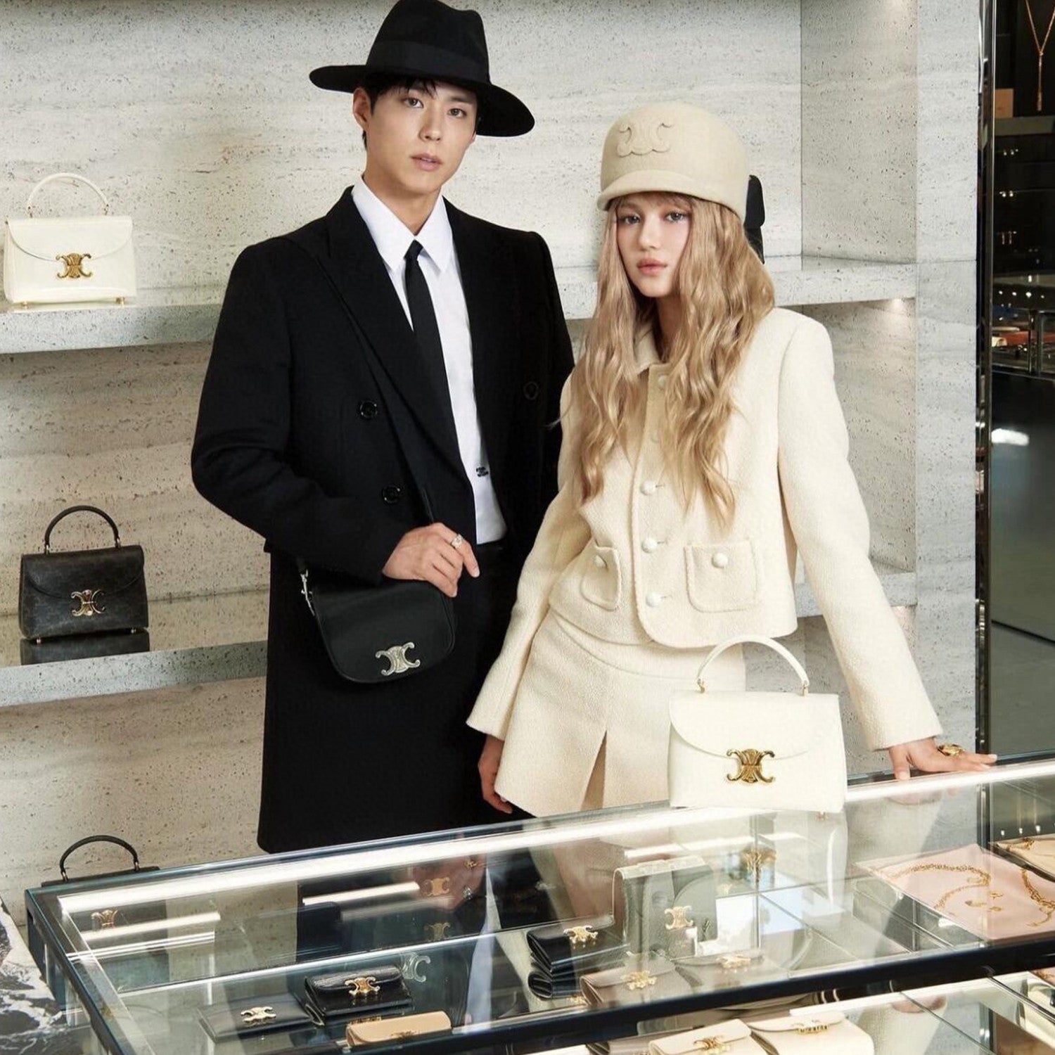 Women's Fall/winter Verneuil Cashmere Tweed Jacket Cream Lapel Jacket Mini Swing Skirt Suit Set  Ngvp #9141