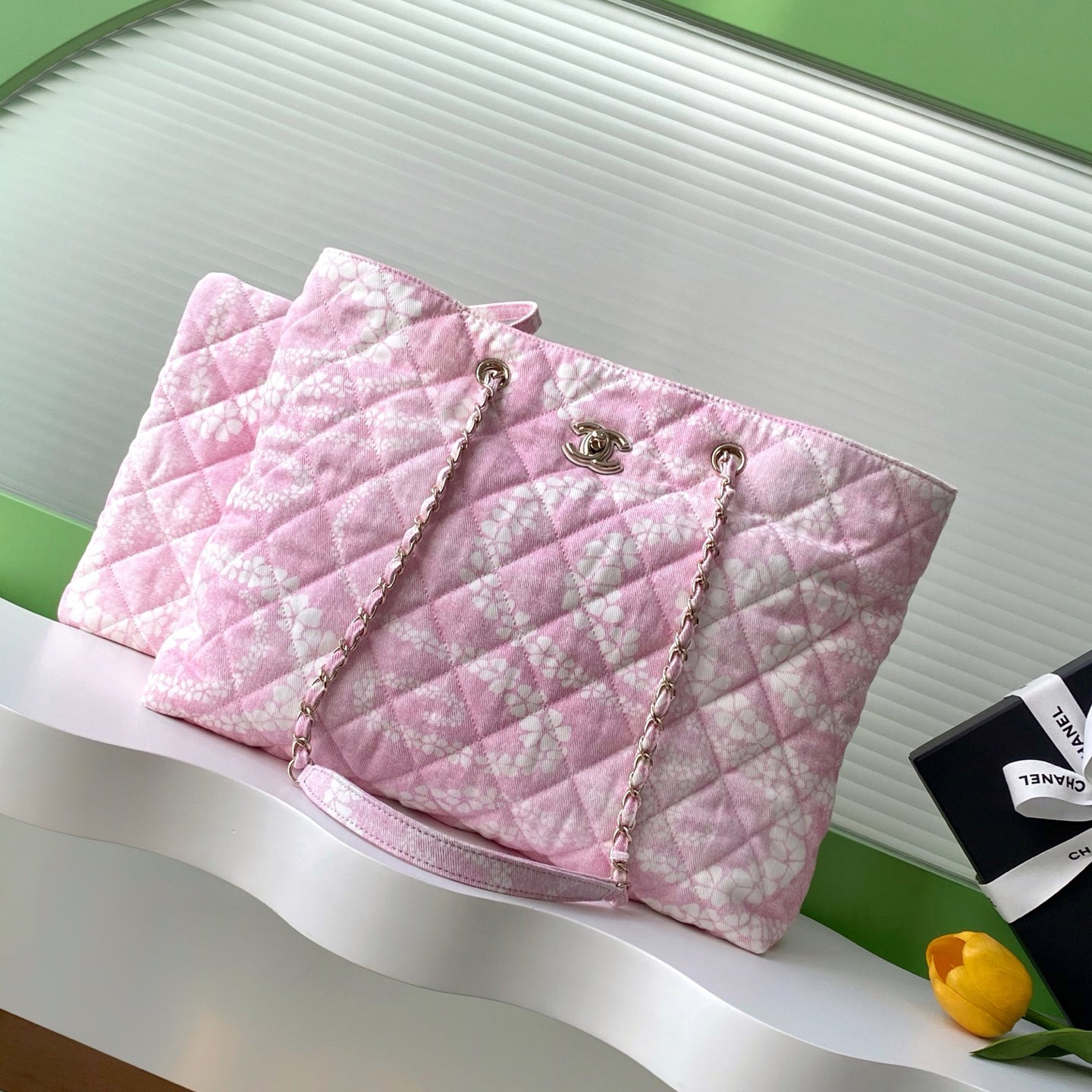 Women's Solid Color Chain Cherry Blossom Print Cotton Shoulder Bag Bags #77446